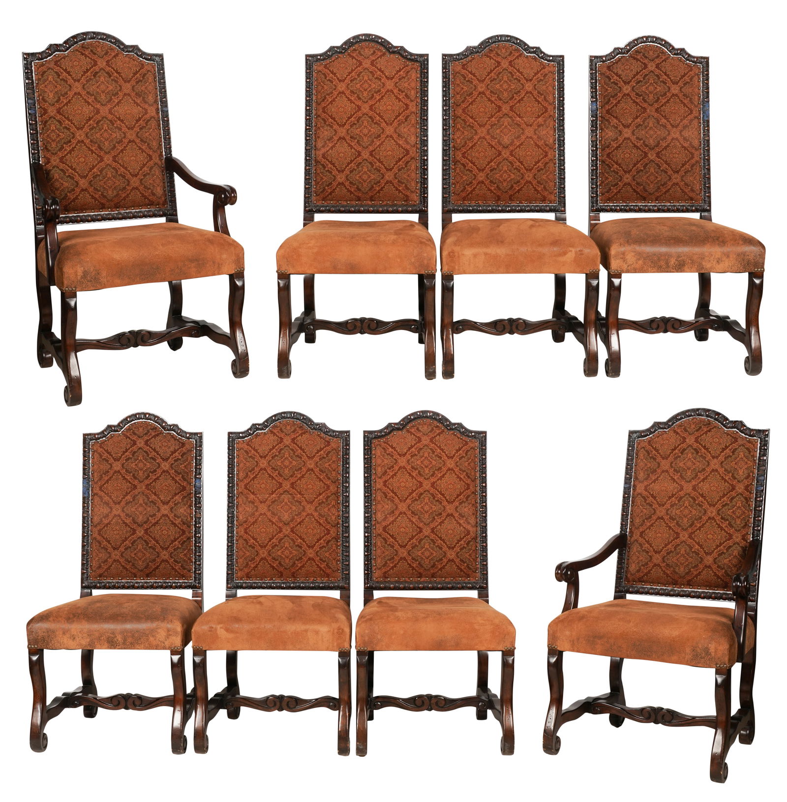 Set of Eight Spanish Baroque-Style Dining Chairs (1 of 15)