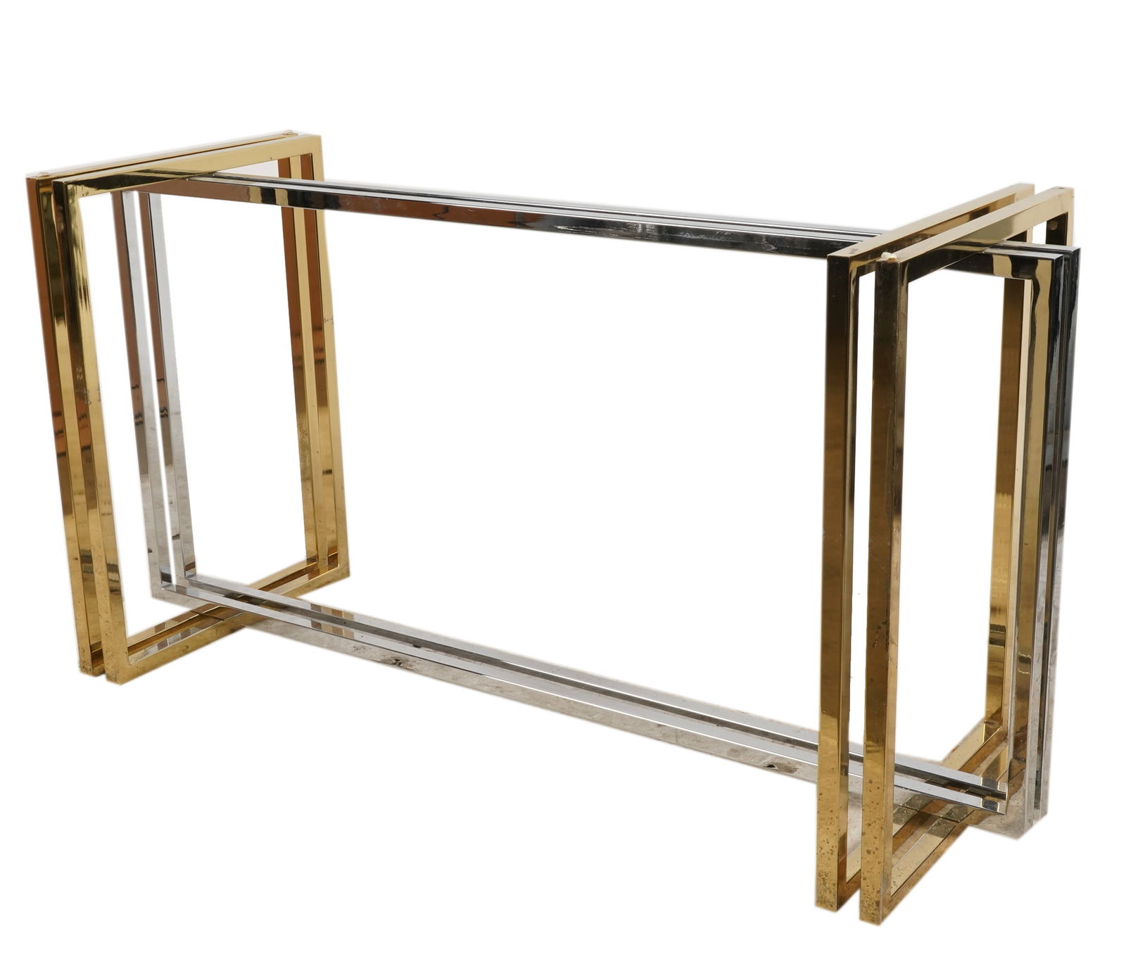 Chrome and Brass Adjustable Dining Table Base (1 of 8)