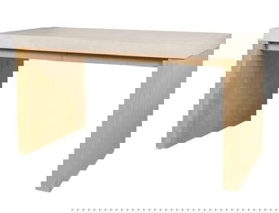 Contemporary Writing Table: stone and wood; unsigned (possibly by Kreiss) 29 x 54 x 26 in. (73.7 x 137.2 x 66 cm.)