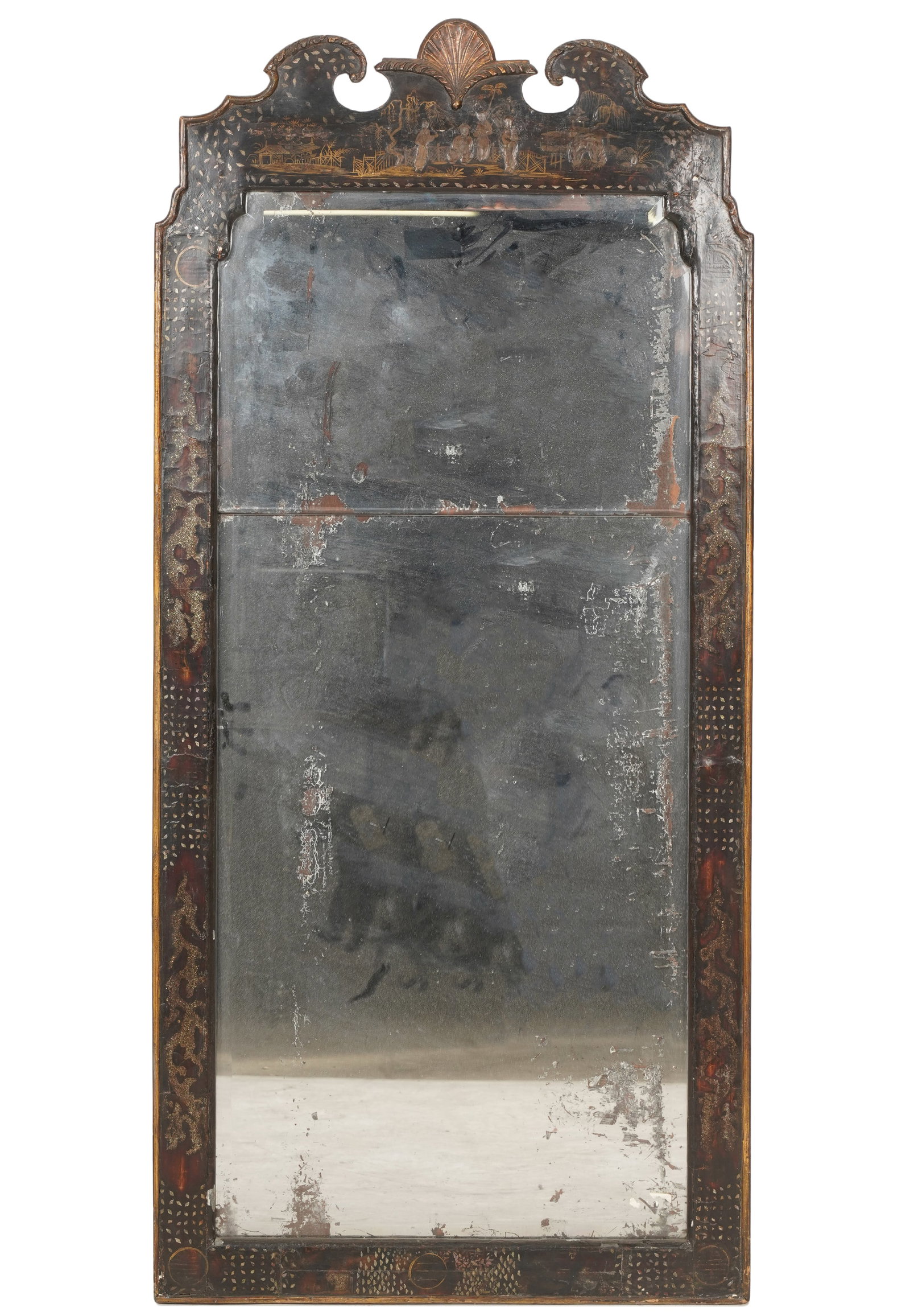 Queen Anne Japanned Wall Mirror (1 of 9)