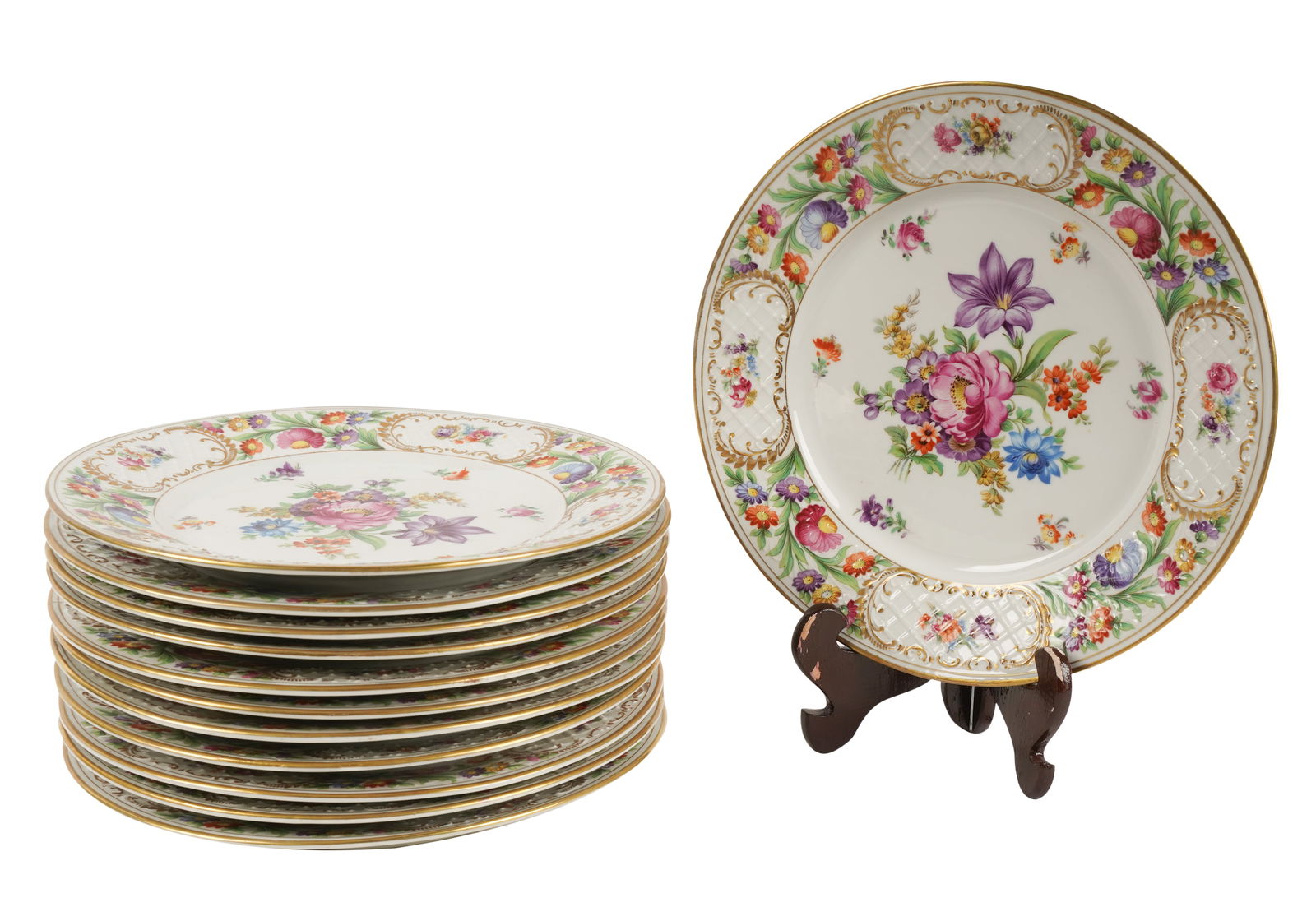 Set of German Porcelain Dinner Plates (1 of 8)