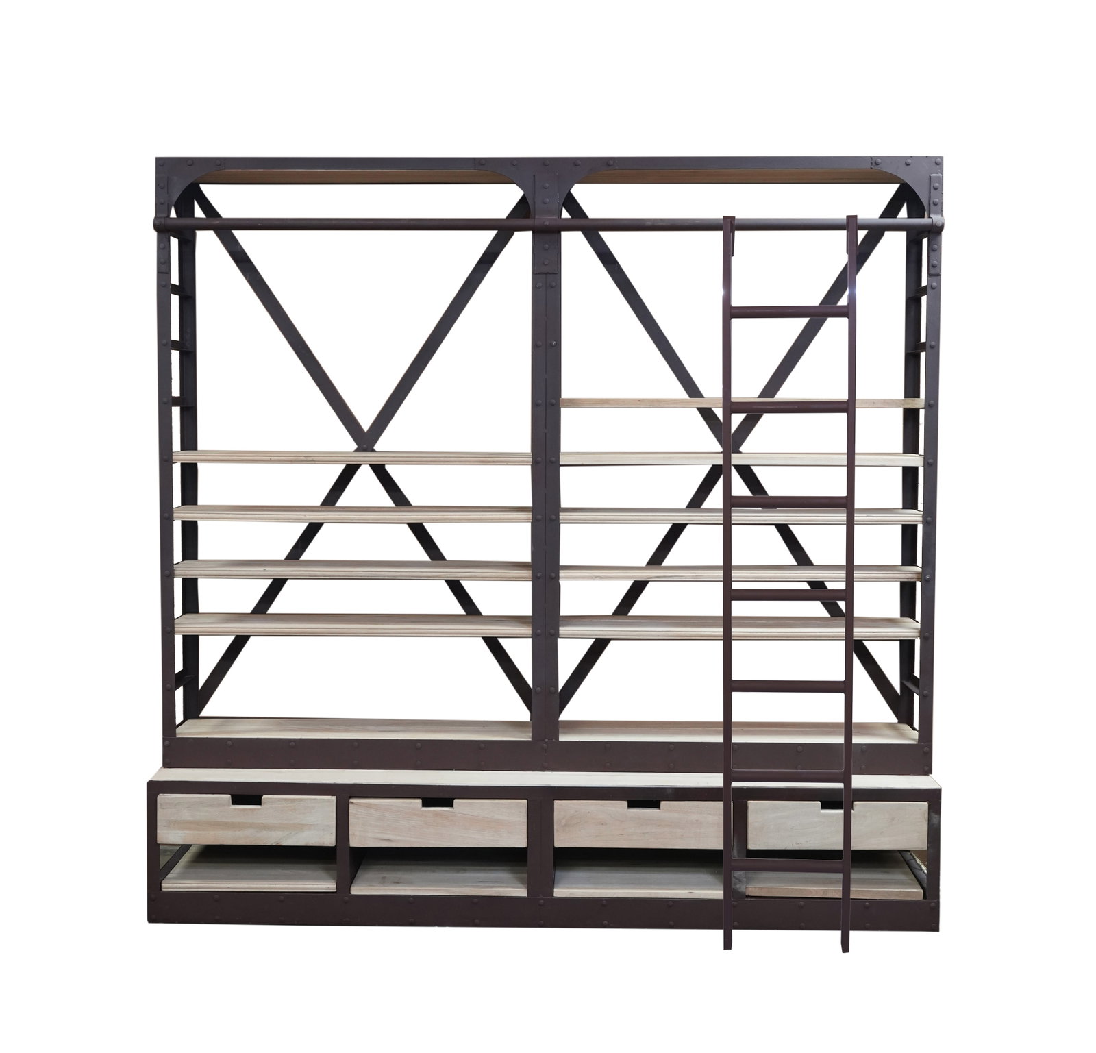 Restoration Hardware Industrial-Style Shelving Unit: with multiple tiers