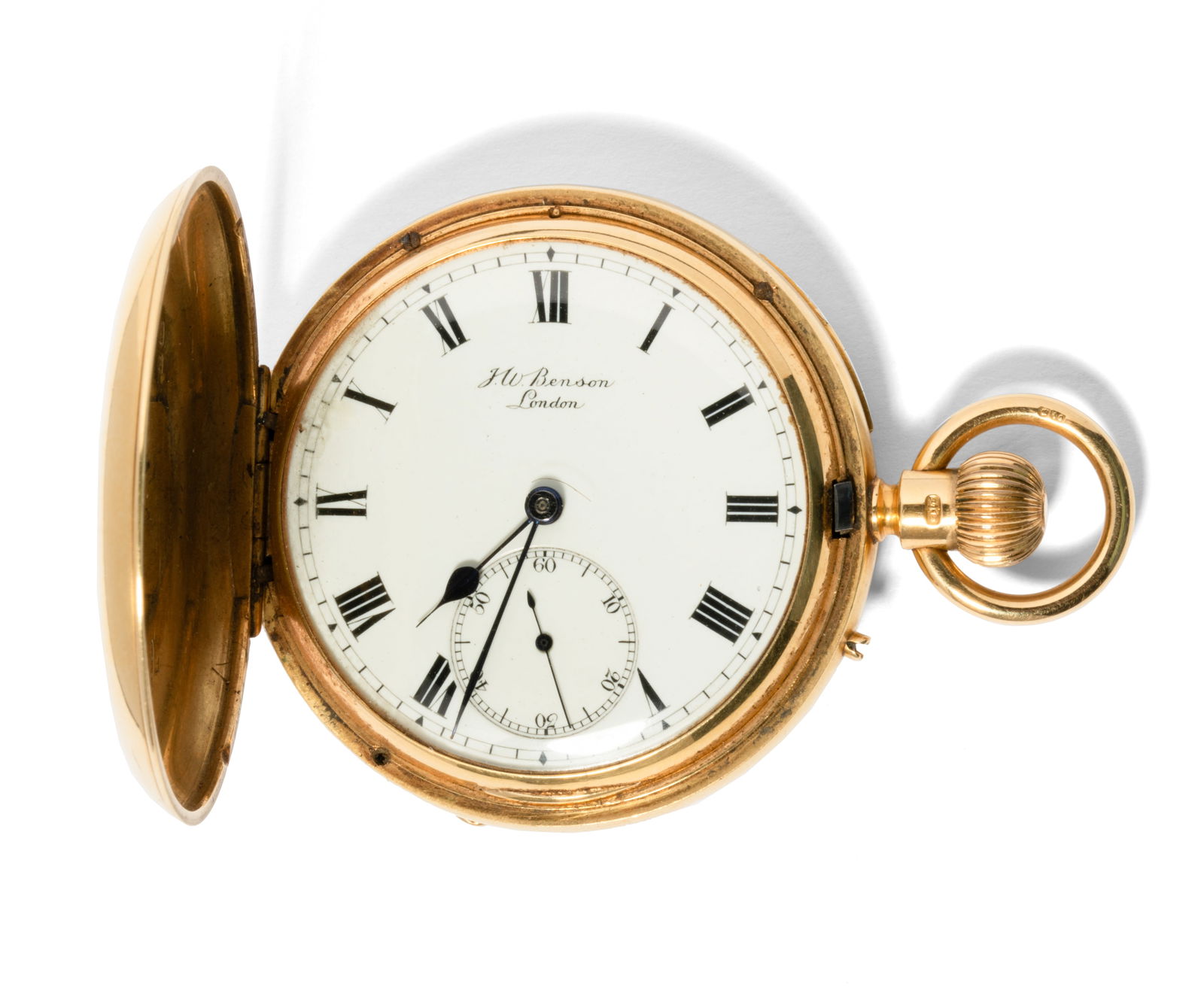 J.W. Benson 18 Karat Yellow Gold Hunter Case Pocket Watch (1 of 6)