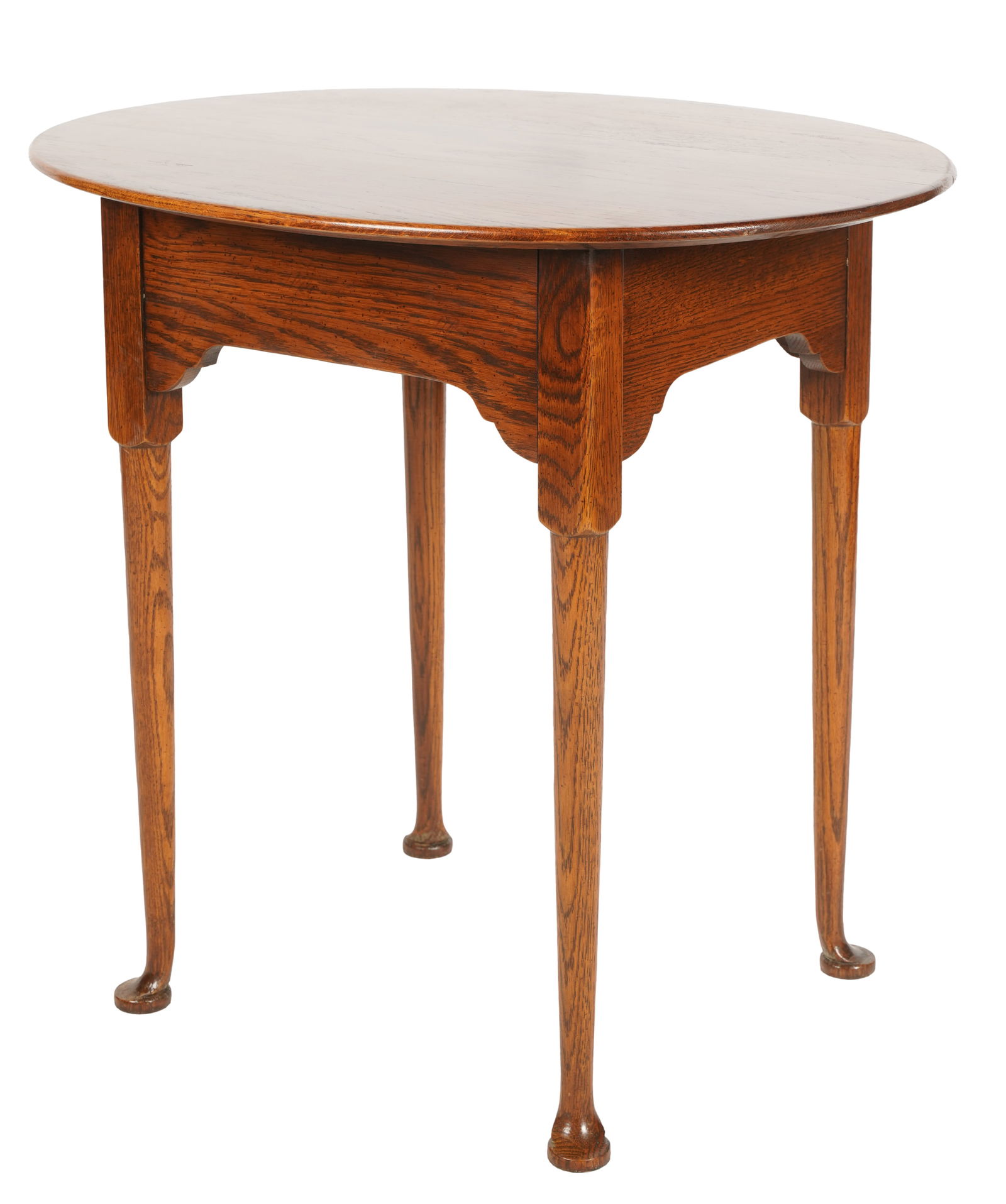 Queen Anne-Style Stained Oak Oval Table (1 of 7)