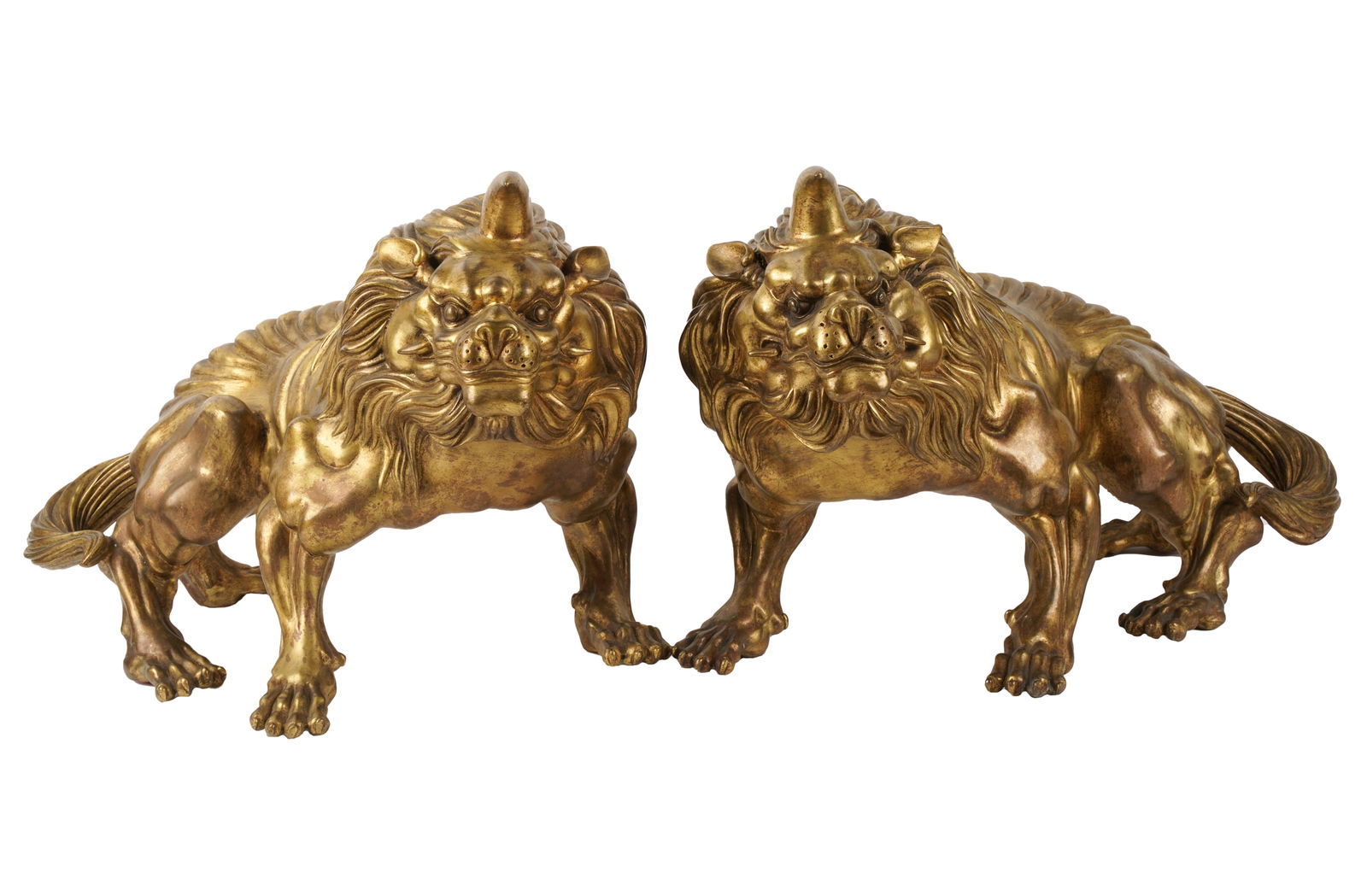 Pair of Chinese Bronze Lion Figures (1 of 11)