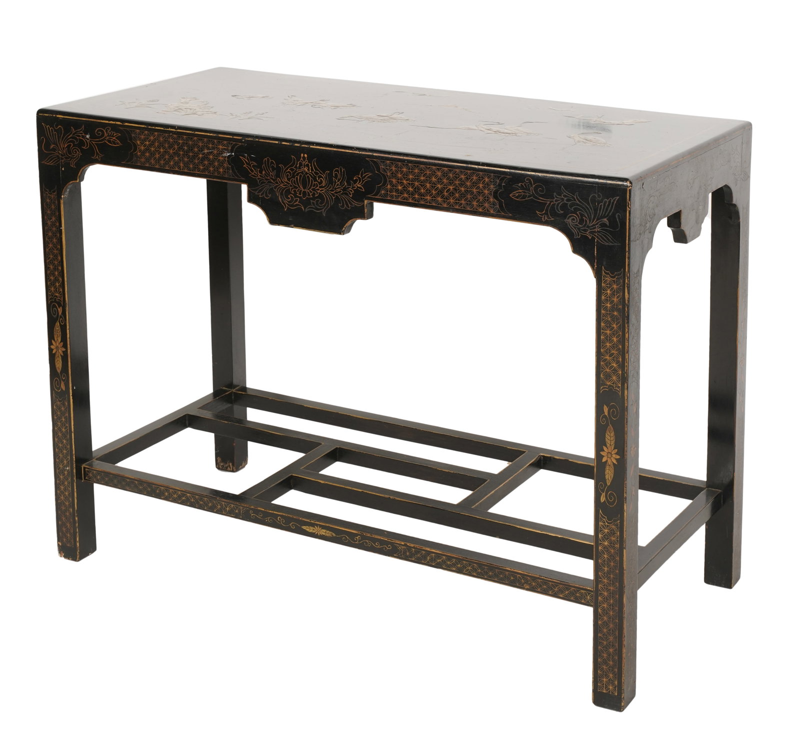 Japanned Side Table: 20th century 28 x 37 x 18 in. (71.1 x 94 x 45.7 cm.)
