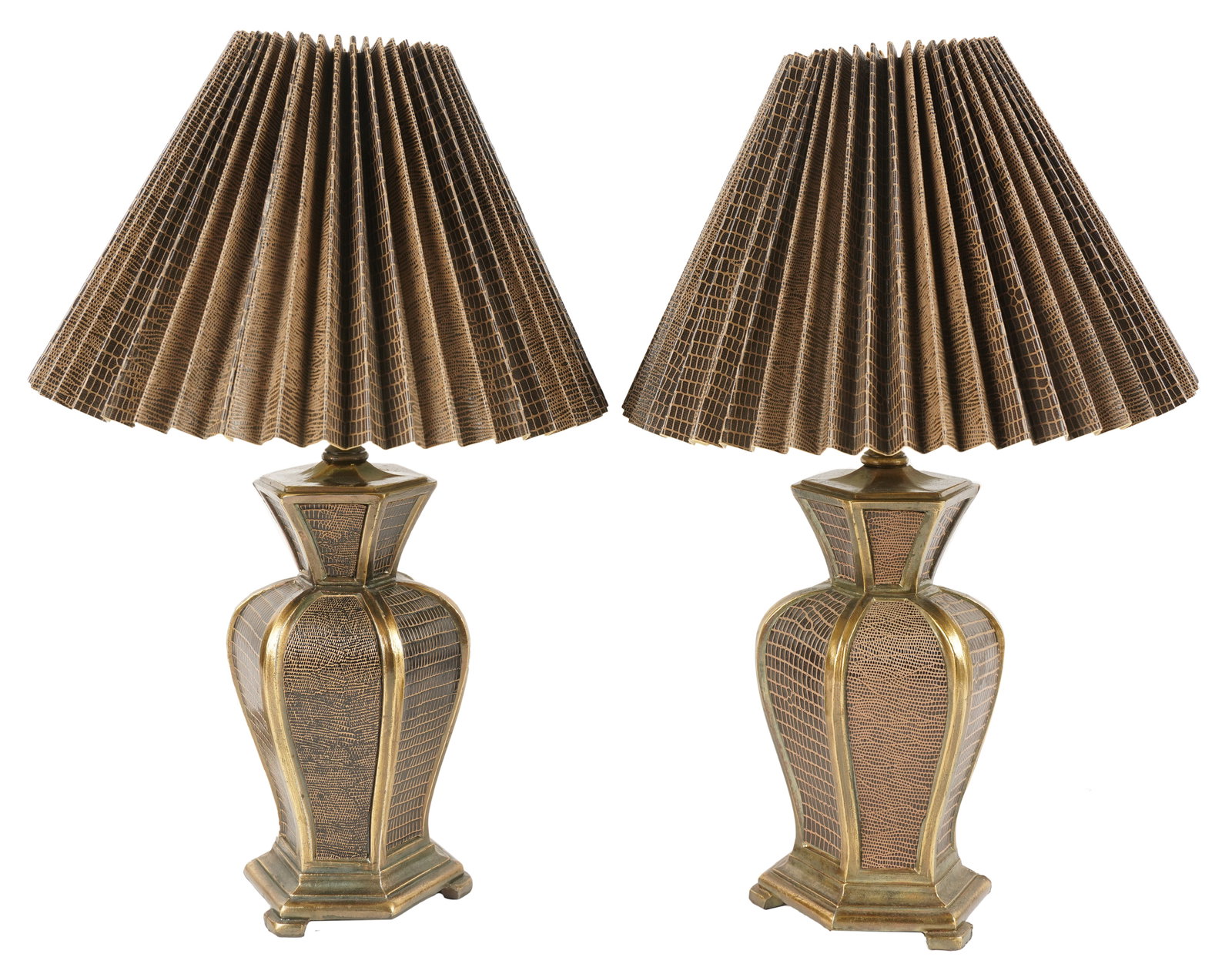 Pair of Gilt Metal Boudoir Lamps (1 of 12)