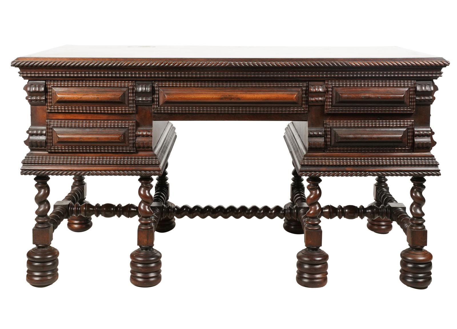 Portuguese Baroque-Style Rosewood Library Table (1 of 10)