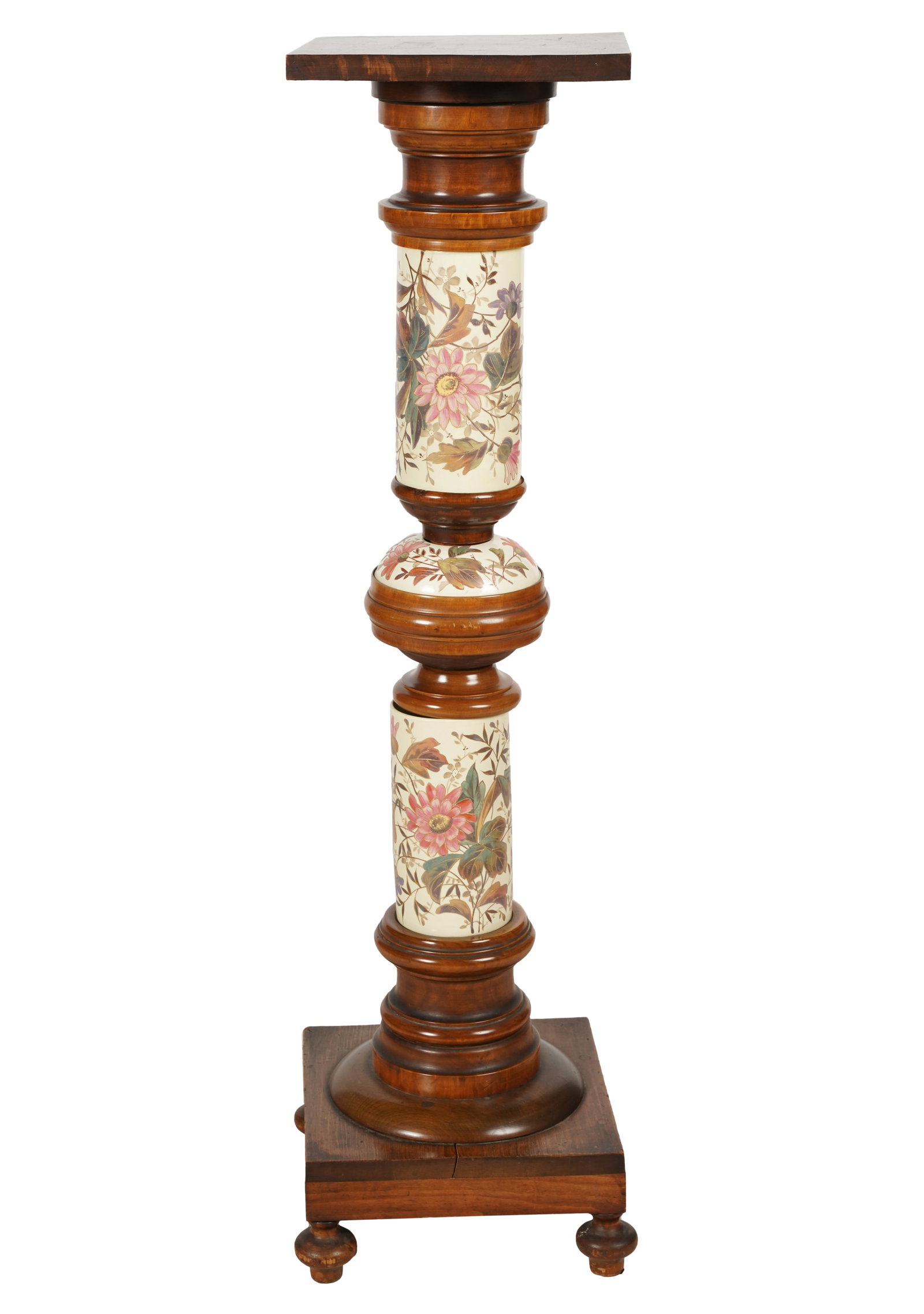 Edwardian Walnut and Porcelain Pedestal (1 of 6)