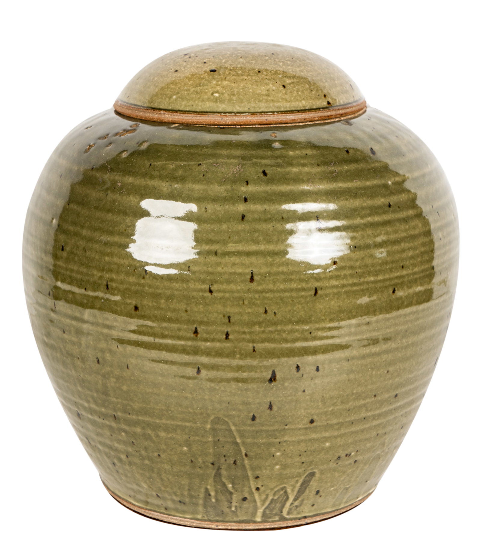 Green Glazed Ceramic Covered Jar (1 of 10)