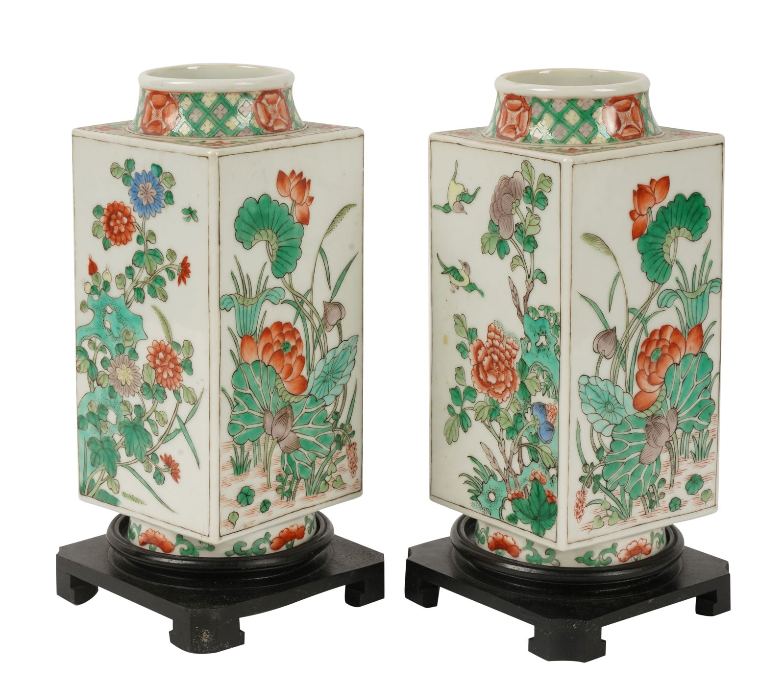 Pair of Chinese Famile Verte Porcelain Vases (1 of 10)