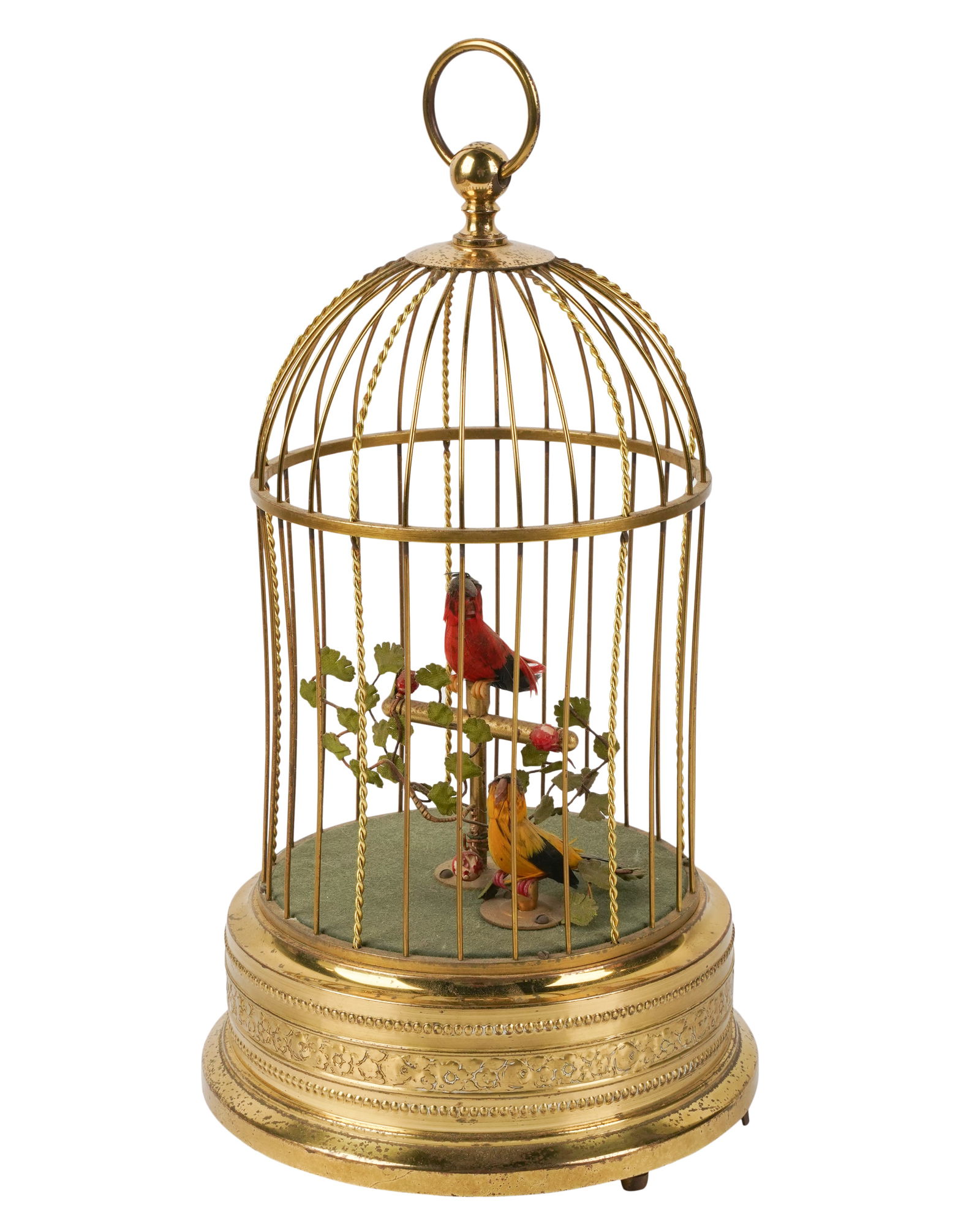 Vintage German GIlt Metal Birdcage Music Box (1 of 11)