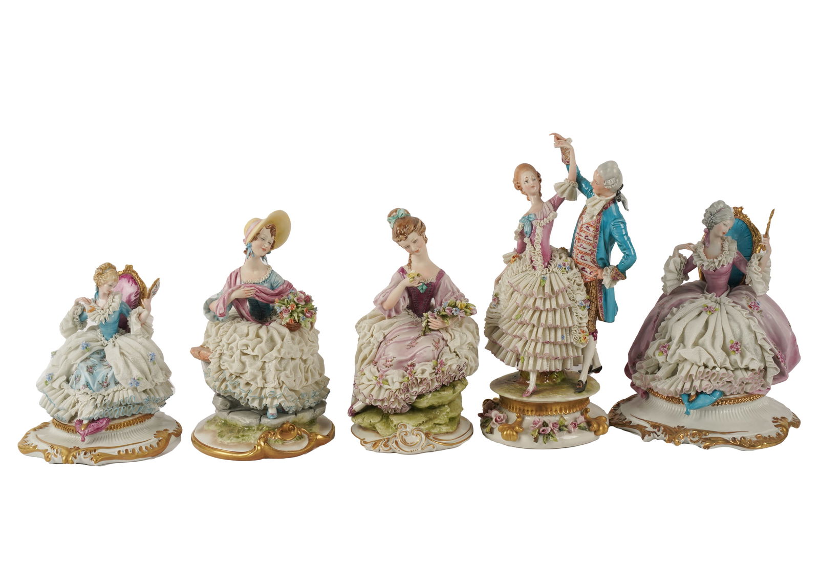 Five Capodimonte Porcelain Figures (1 of 12)