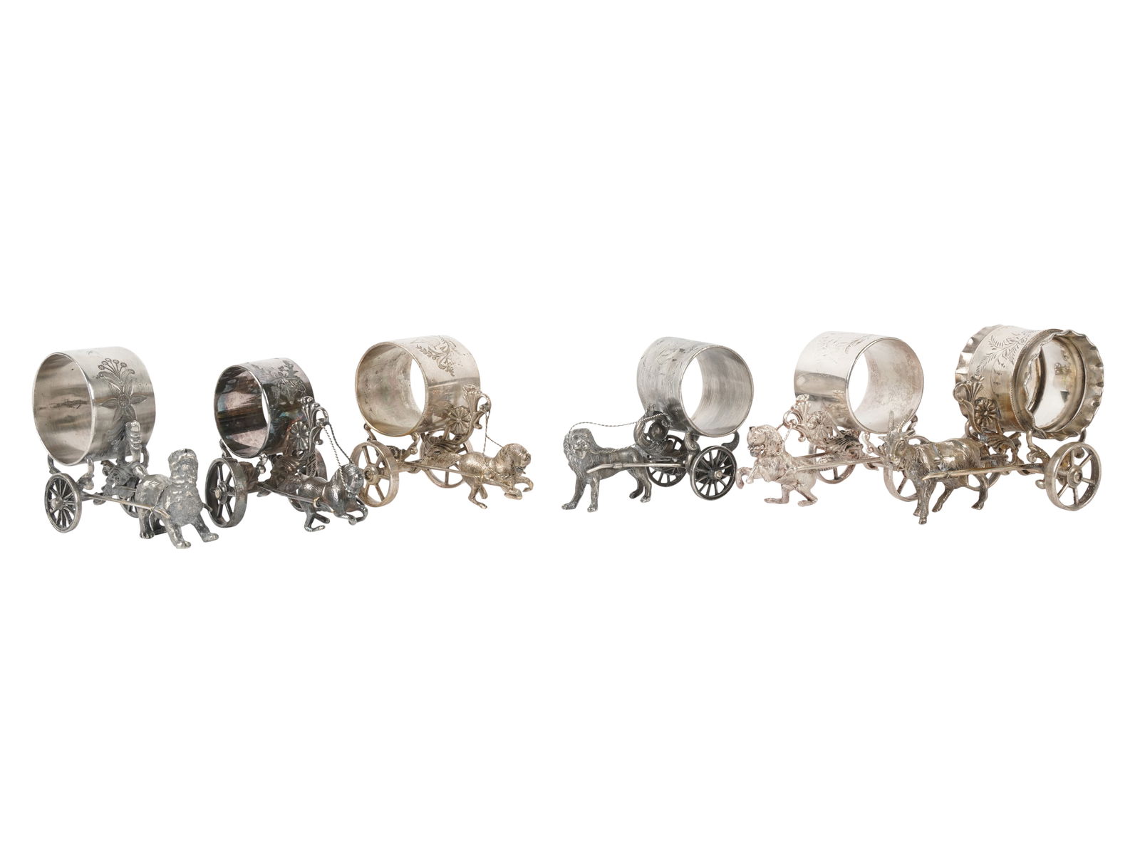Group of Chariot-Form Silverplate Napkin Rings (1 of 8)