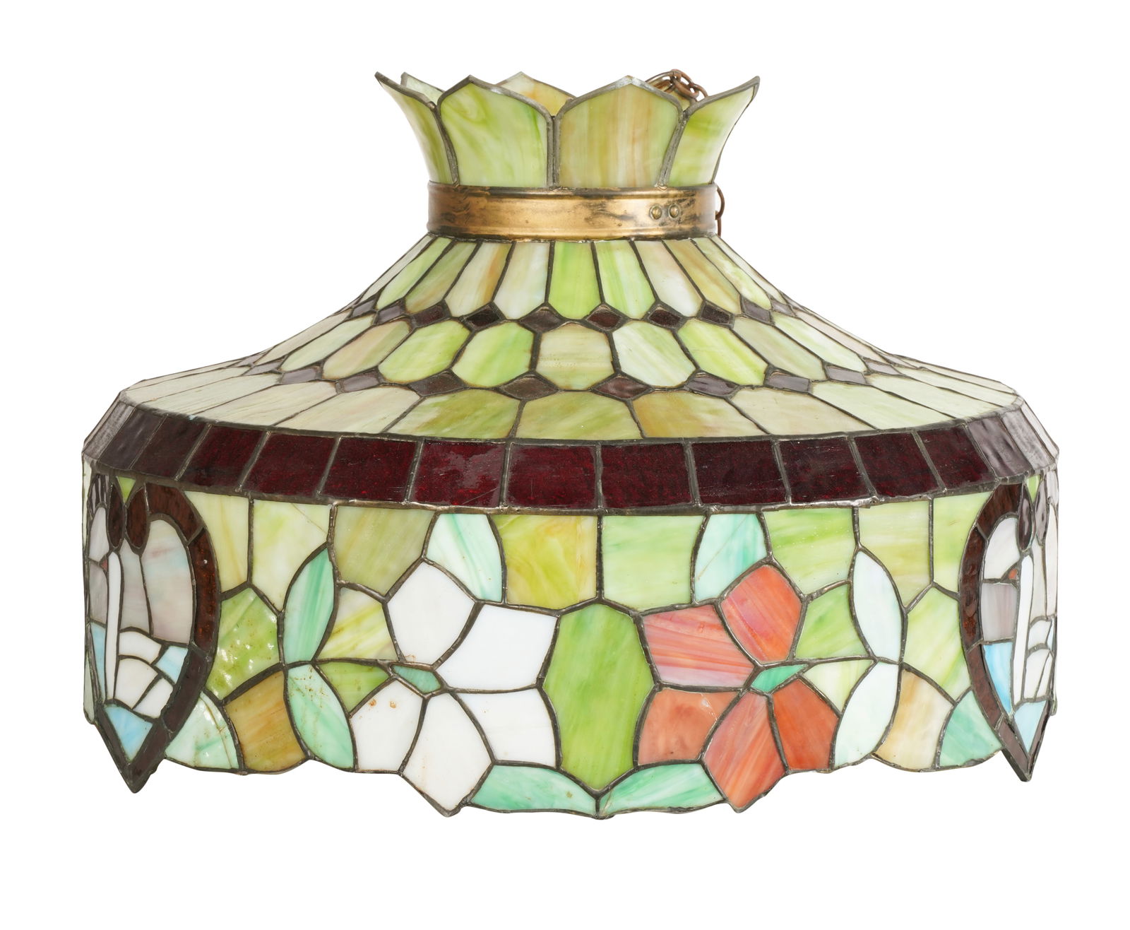 Slag Glass Hanging LIght Fixture (1 of 10)