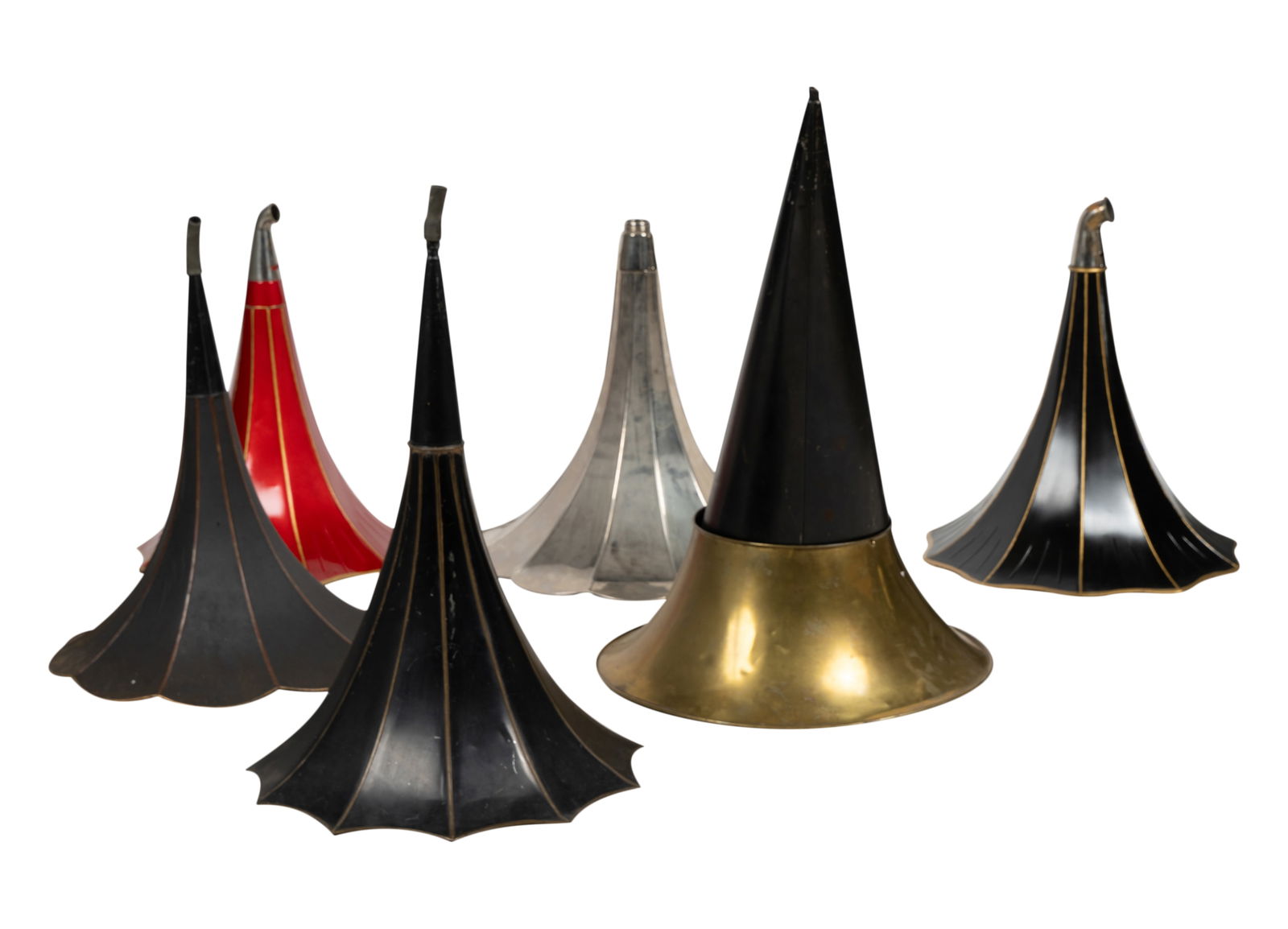 Group of Six American Phonograph Horns (1 of 8)