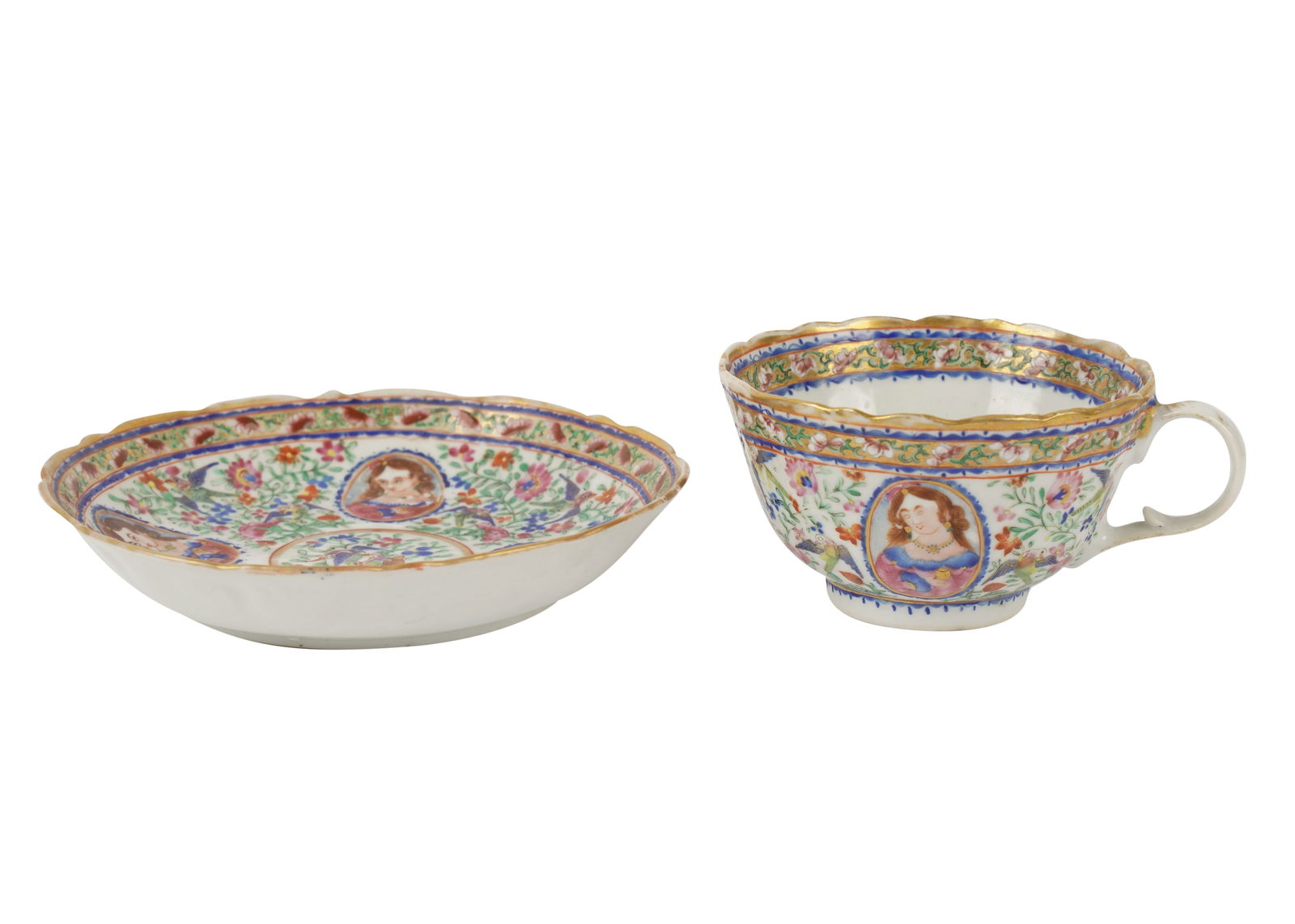 Chinese Export Porcelain Teacup and Saucer (1 of 7)