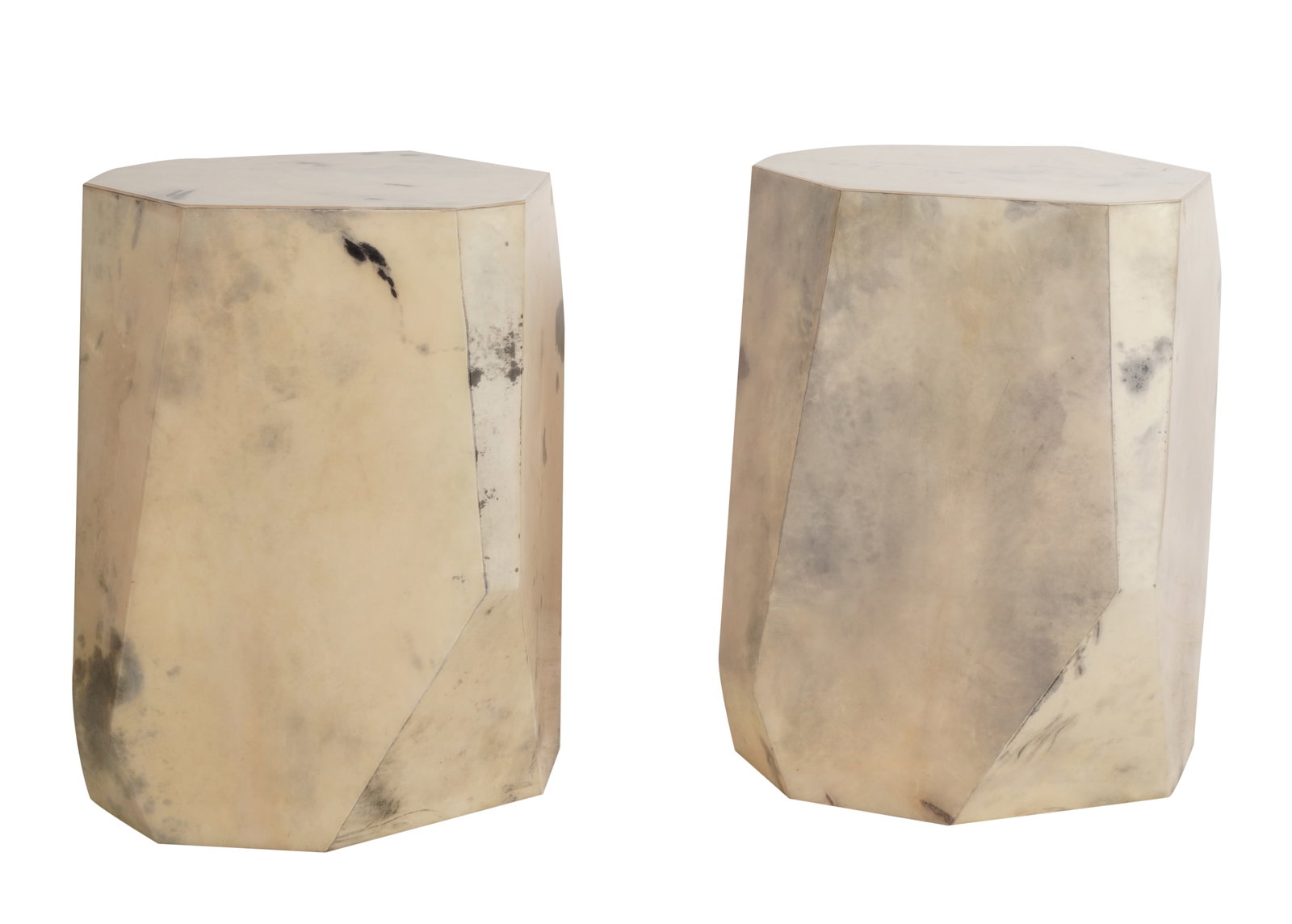 Pair Modernist Parchment-Veneered Side Tables (1 of 12)