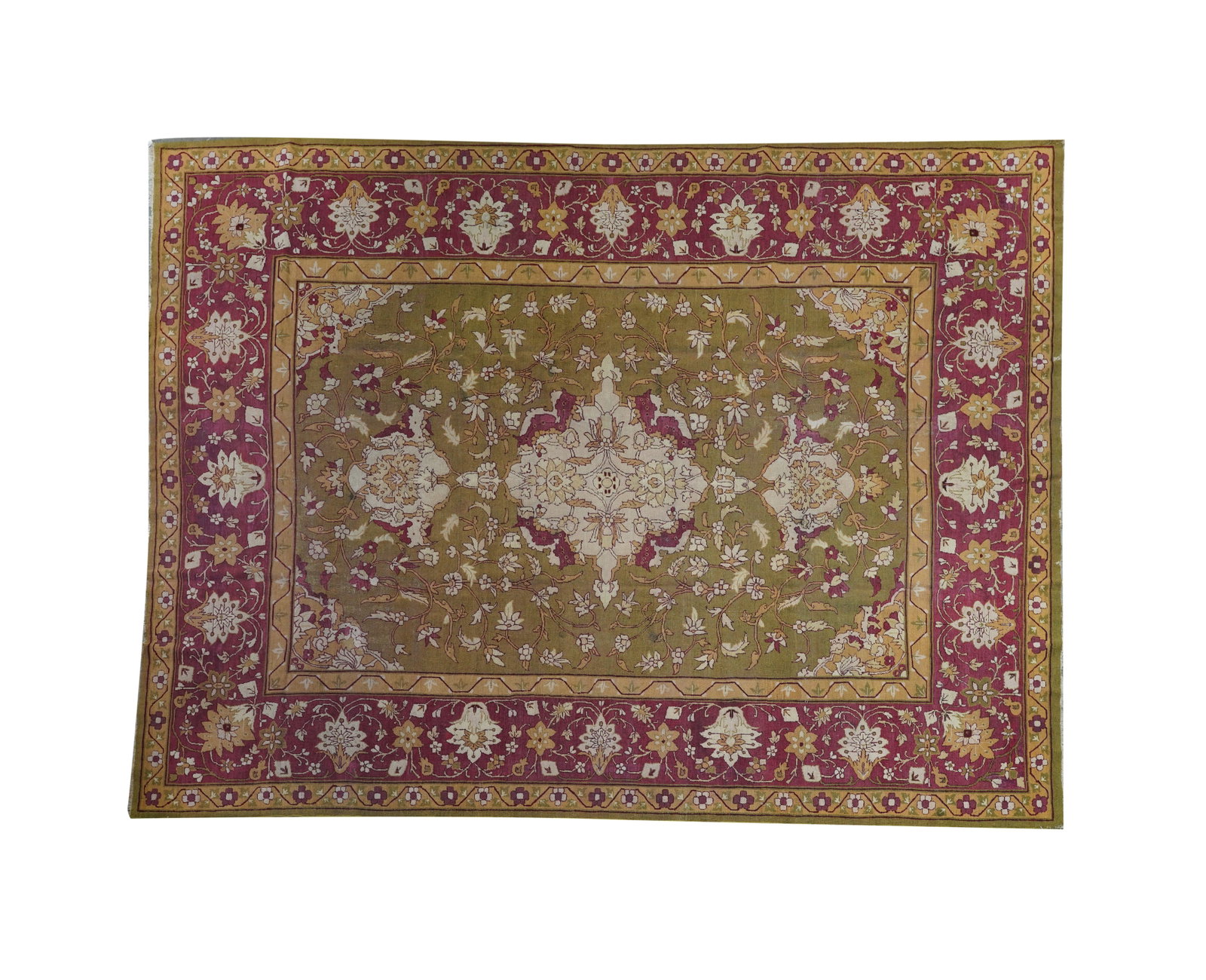 Agra Rug: 1920s; wool on cotton 9'9" x 11'5"