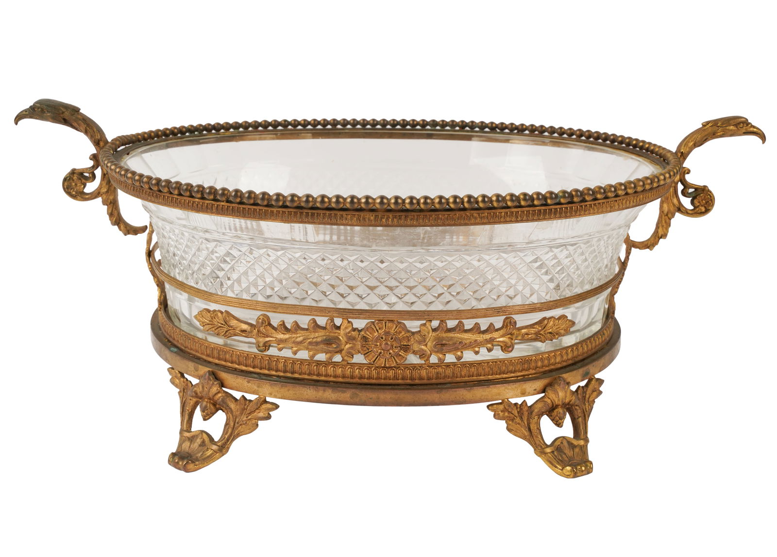 Neoclassical-Style Gilt Metal and Cut Crystal Center Bowl (1 of 12)