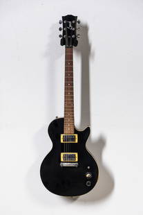 Gibson / Baldwin Music Education Epoch Electric Guitar with Hard Case: solid-body electric guitar, classic humbucker pickups, rosewood fretboard, and features pickup selector switch and tone & volume controls, right-handed, with metal plaque verso inscribing Gibson Baldw