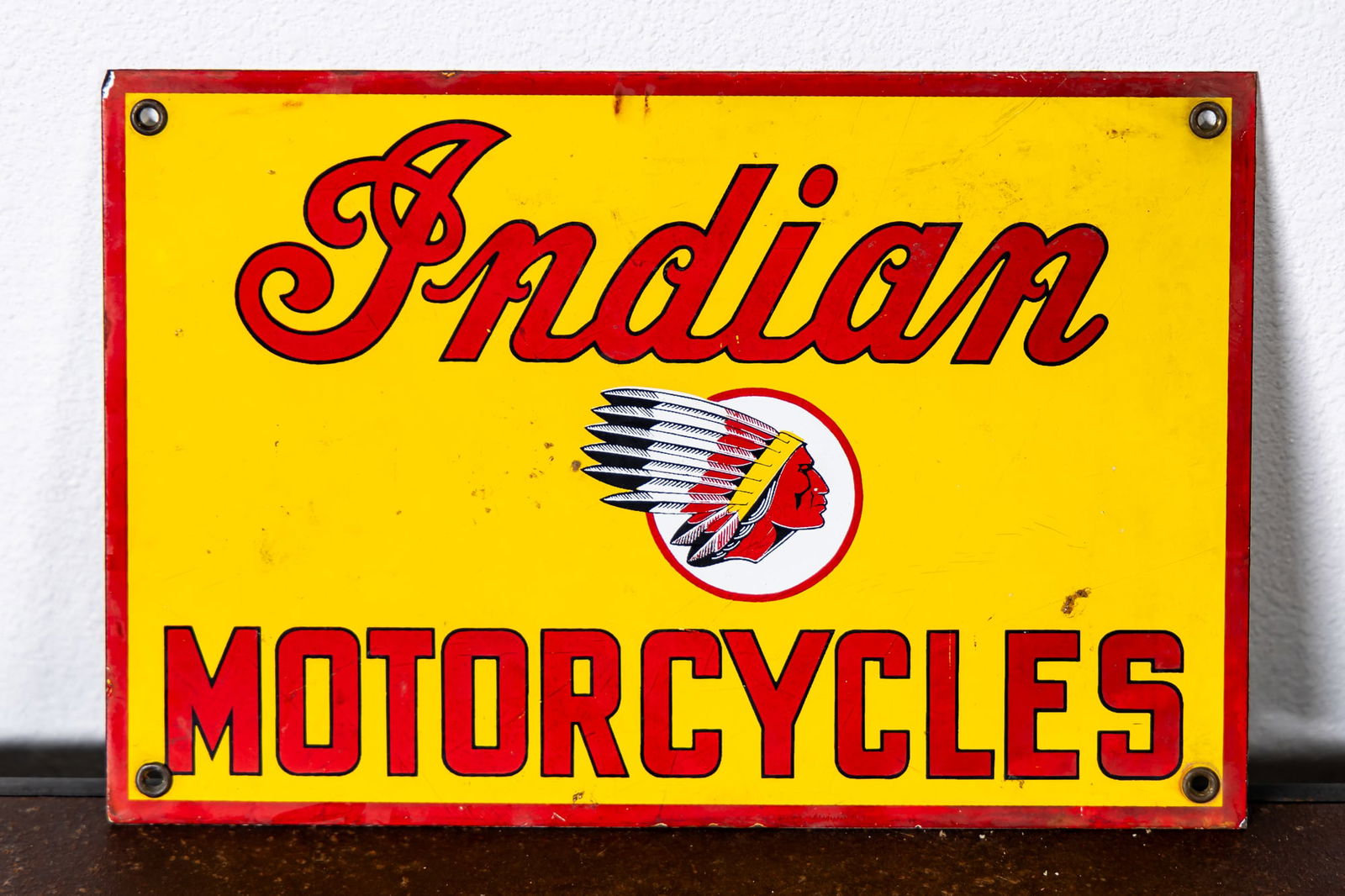 Vintage Indian Motorcycles Porcelain Sign (1 of 10)