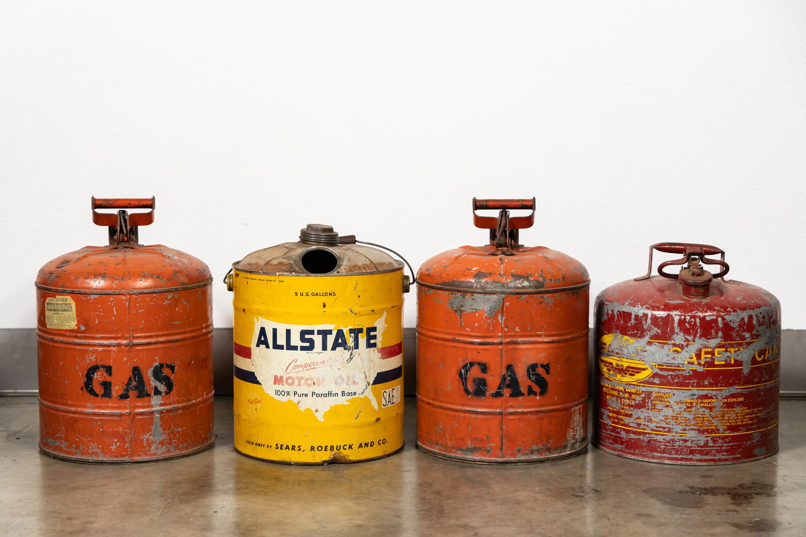 Four Assorted Automotive Gas / Fuel Cans (1 of 9)