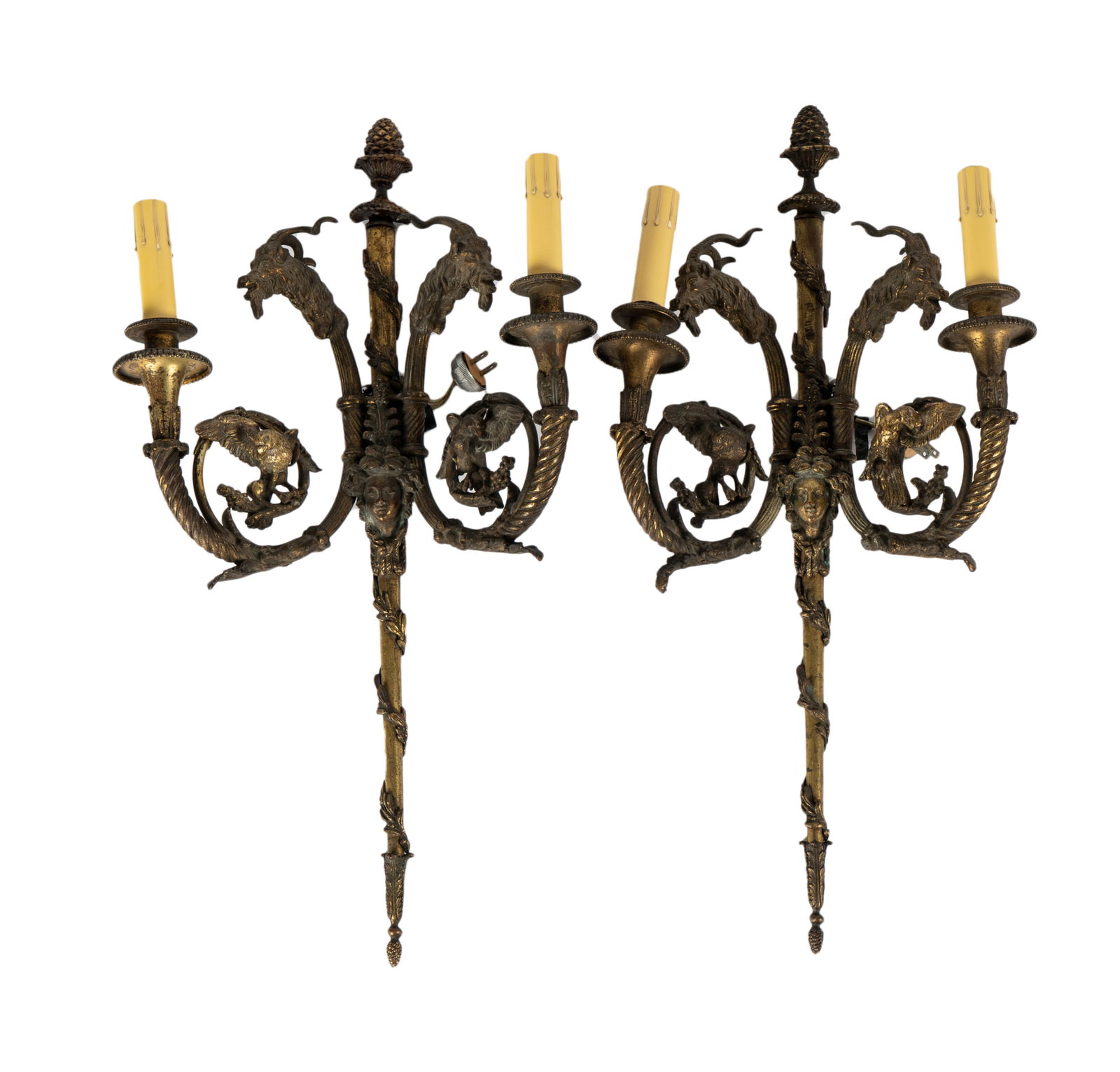 Pair of Neoclassical-Style Gilt Bronze Sconces (1 of 17)