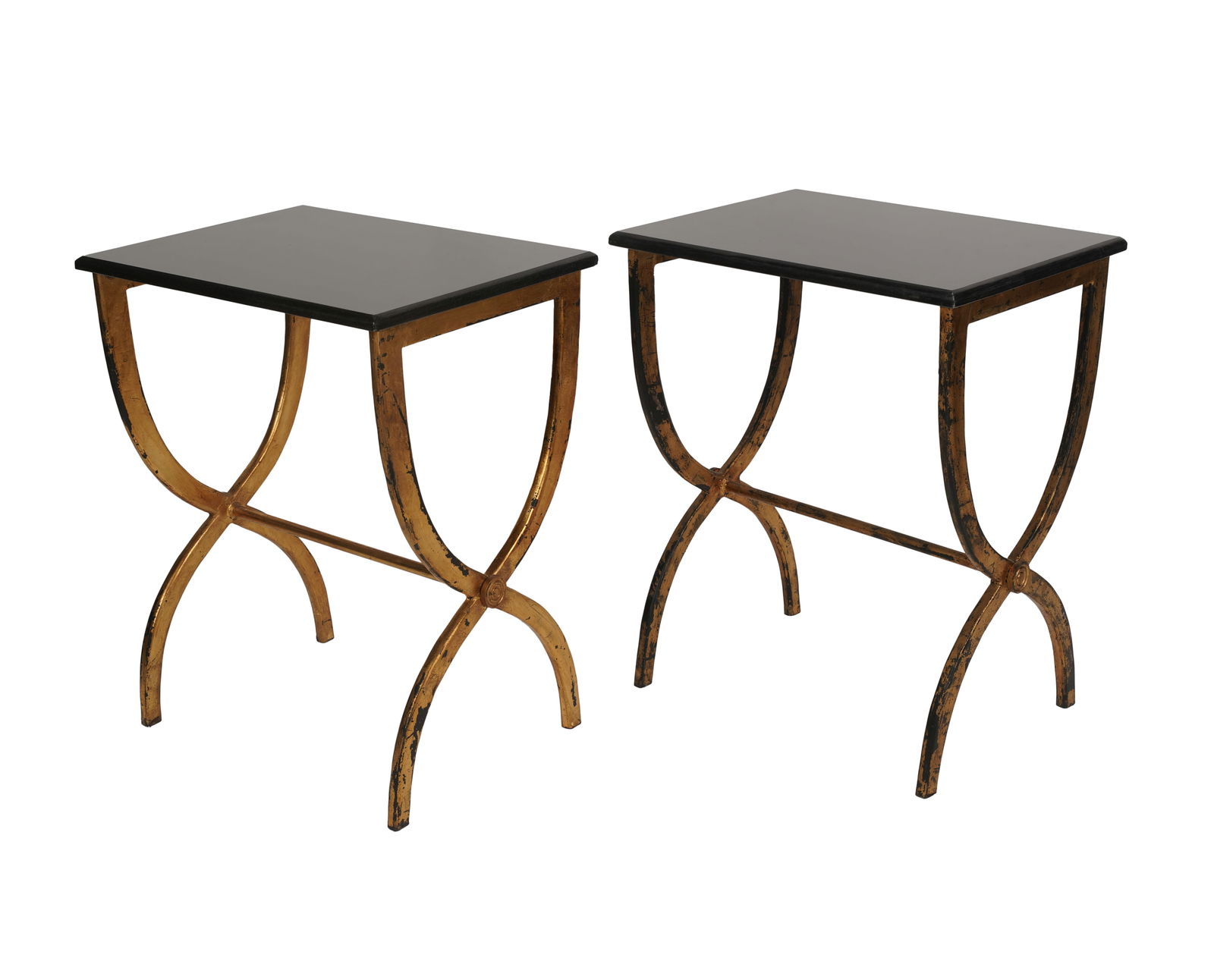 Pair of Gilt Metal and Stone End Tables (1 of 9)