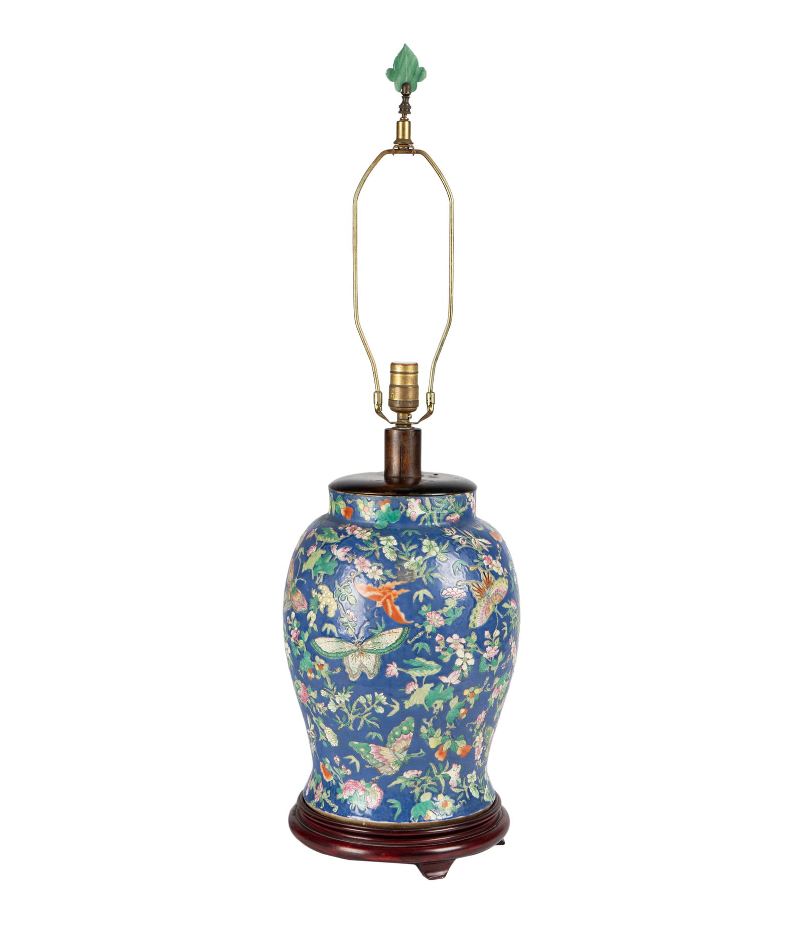 Chinese Blue Glazed Porcelain Lamp (1 of 13)