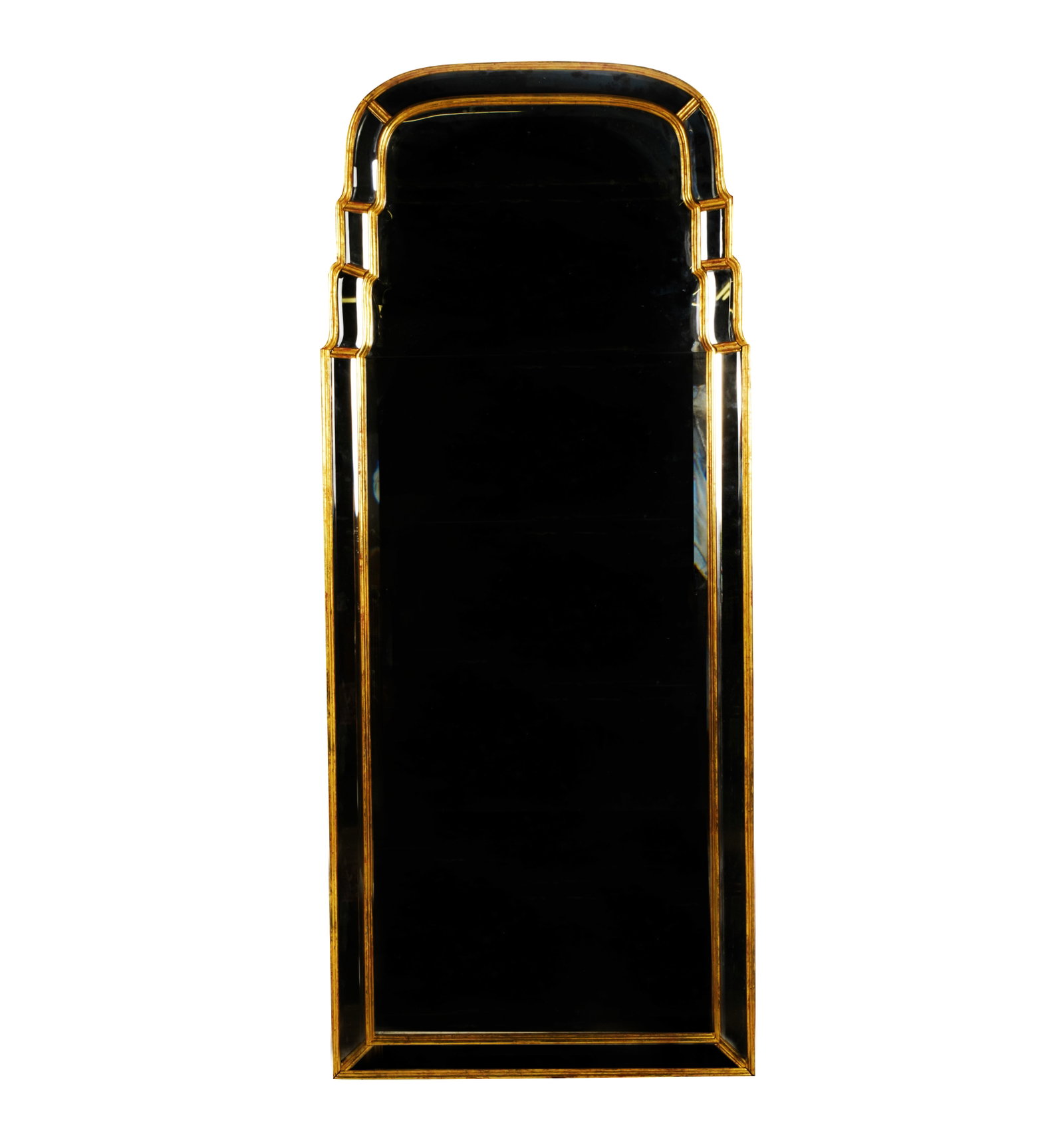Giltwood Wall Mirror: with beveled marginal plates surrounding a central beveled mirror plate 71 x 31 in. (180.3 x 78.7 cm.)