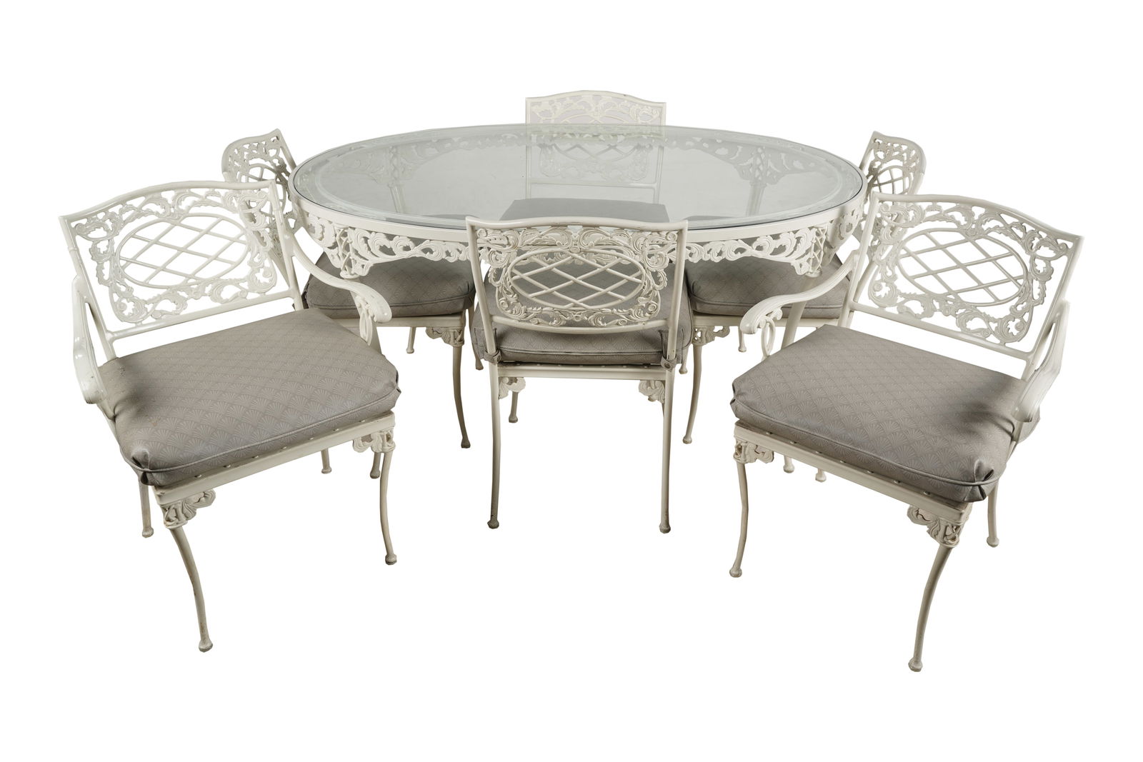 White Painted Metal Patio Furniture Set (1 of 7)