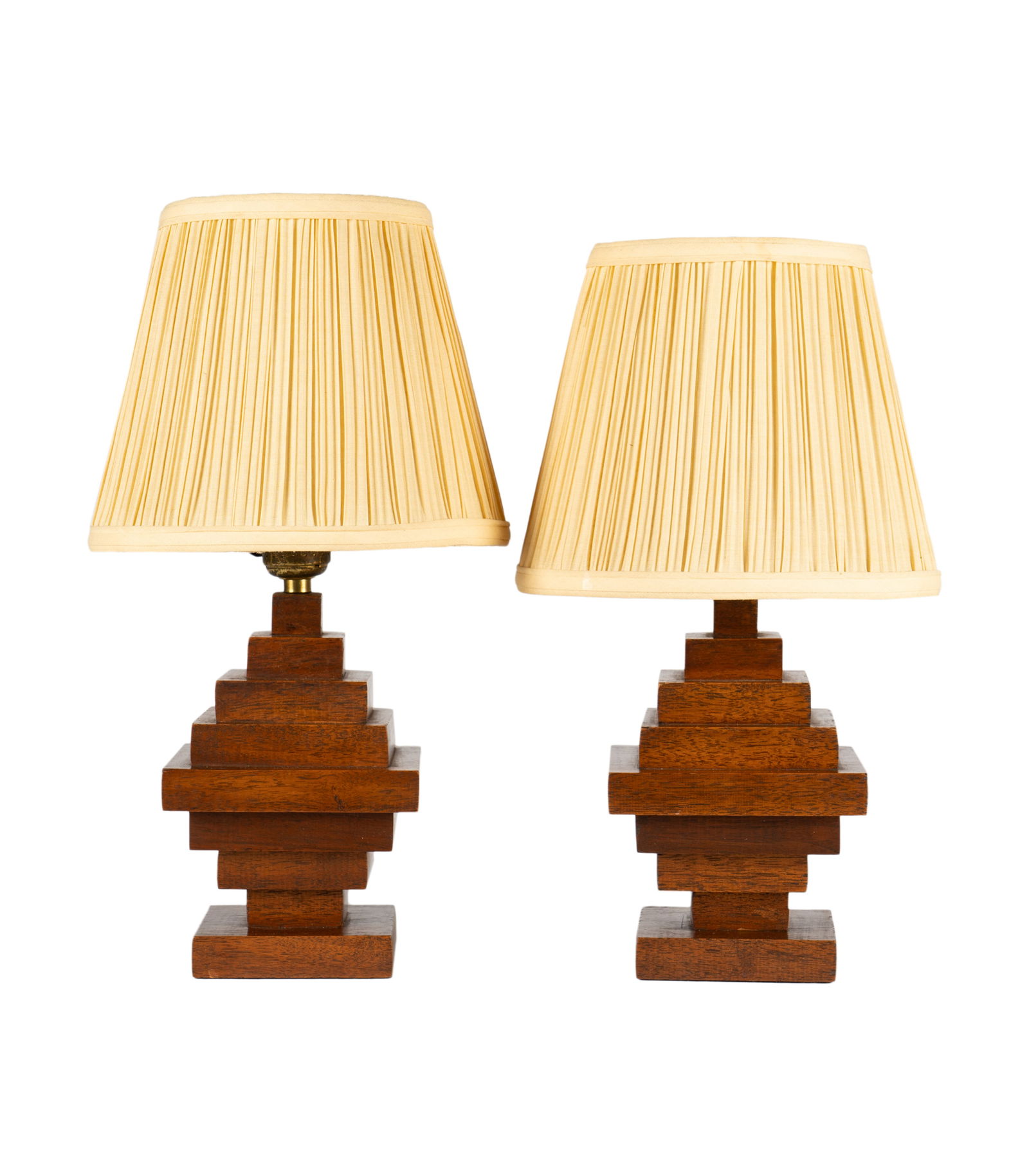 Pair of Art Deco-Style Wooden Table Lamps (1 of 11)