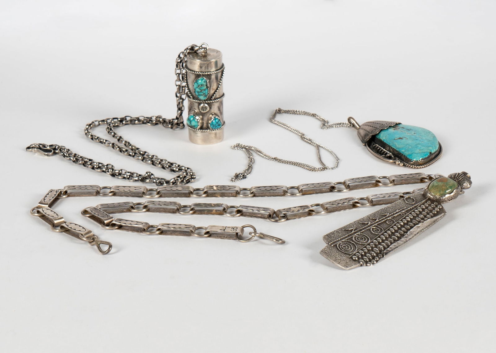 Three Signed Sterling Necklaces (1 of 12)