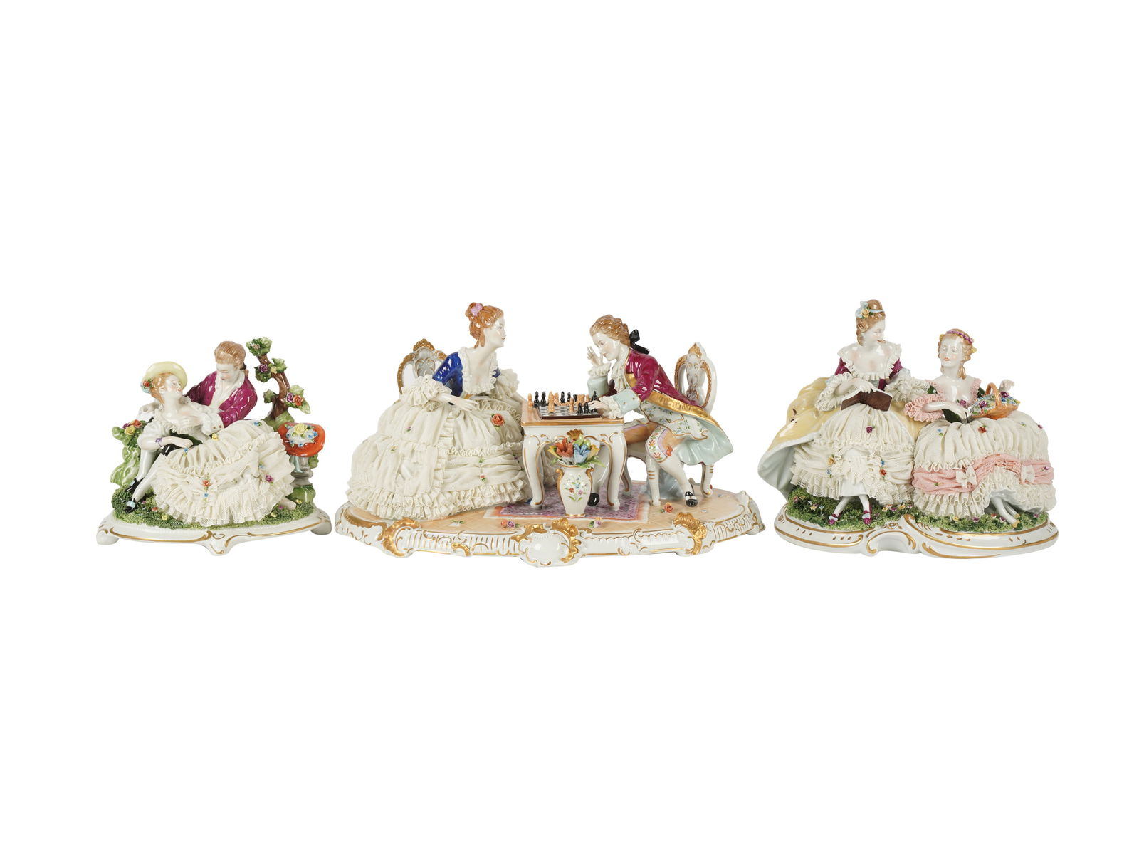Three German Porcelain Figural Groups (1 of 12)