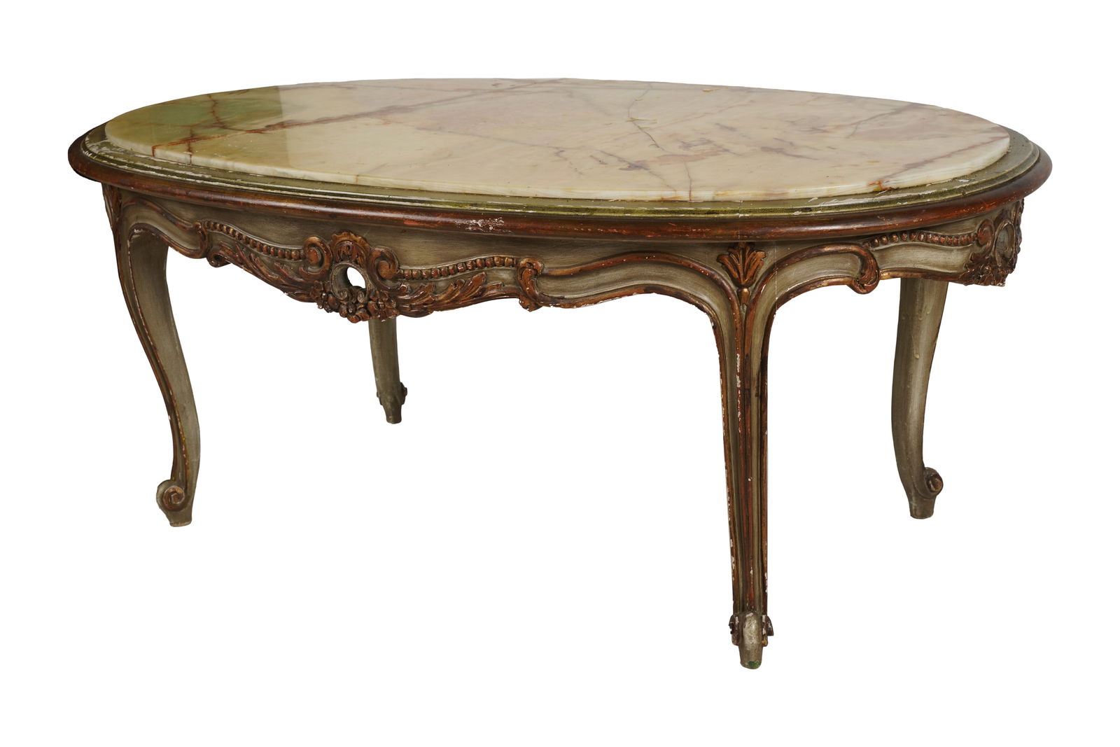 Rococo-Style Marble-Top Coffee Table (1 of 10)