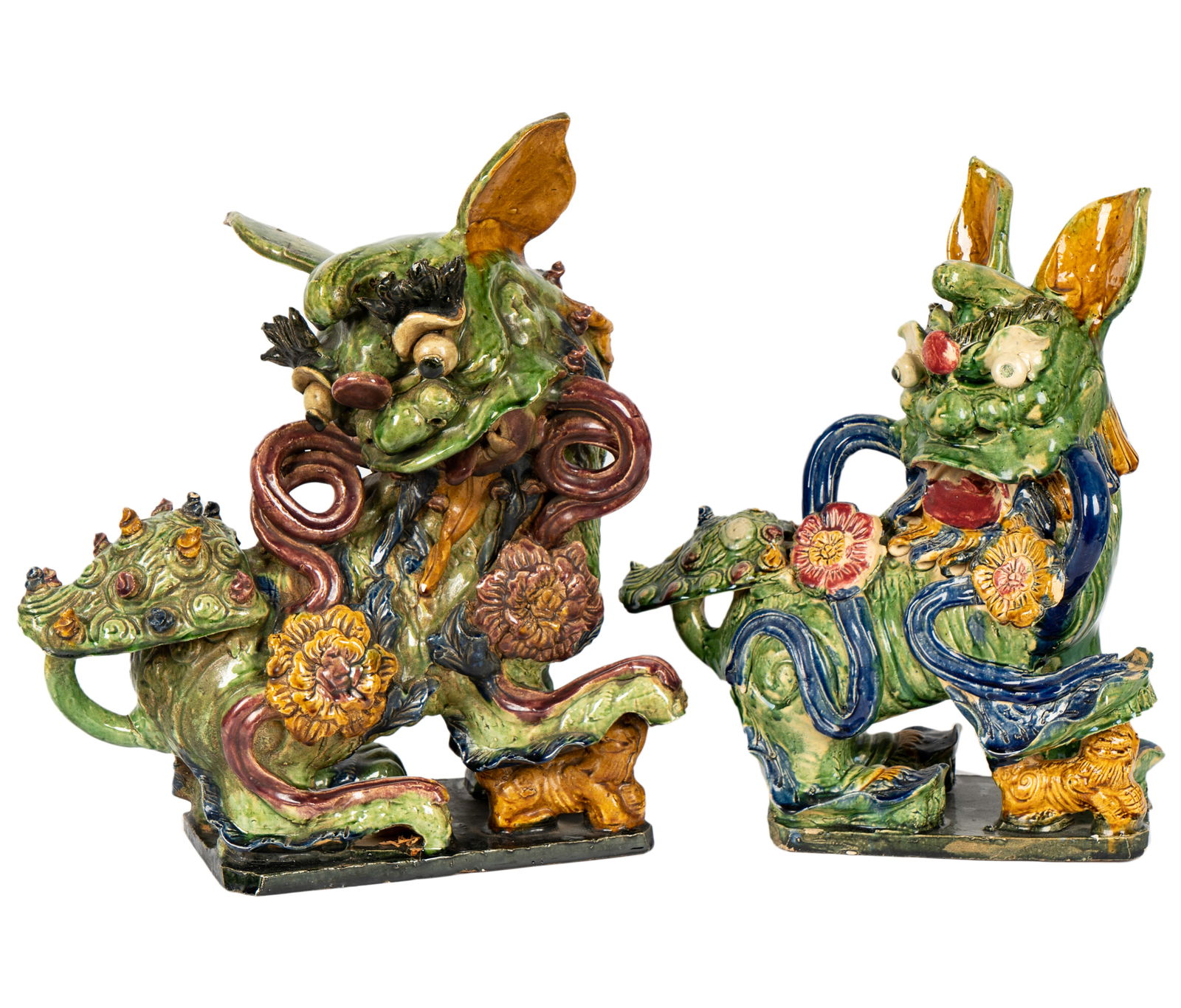 Two Chinese Glazed Ceramic Foo Dogs (1 of 16)