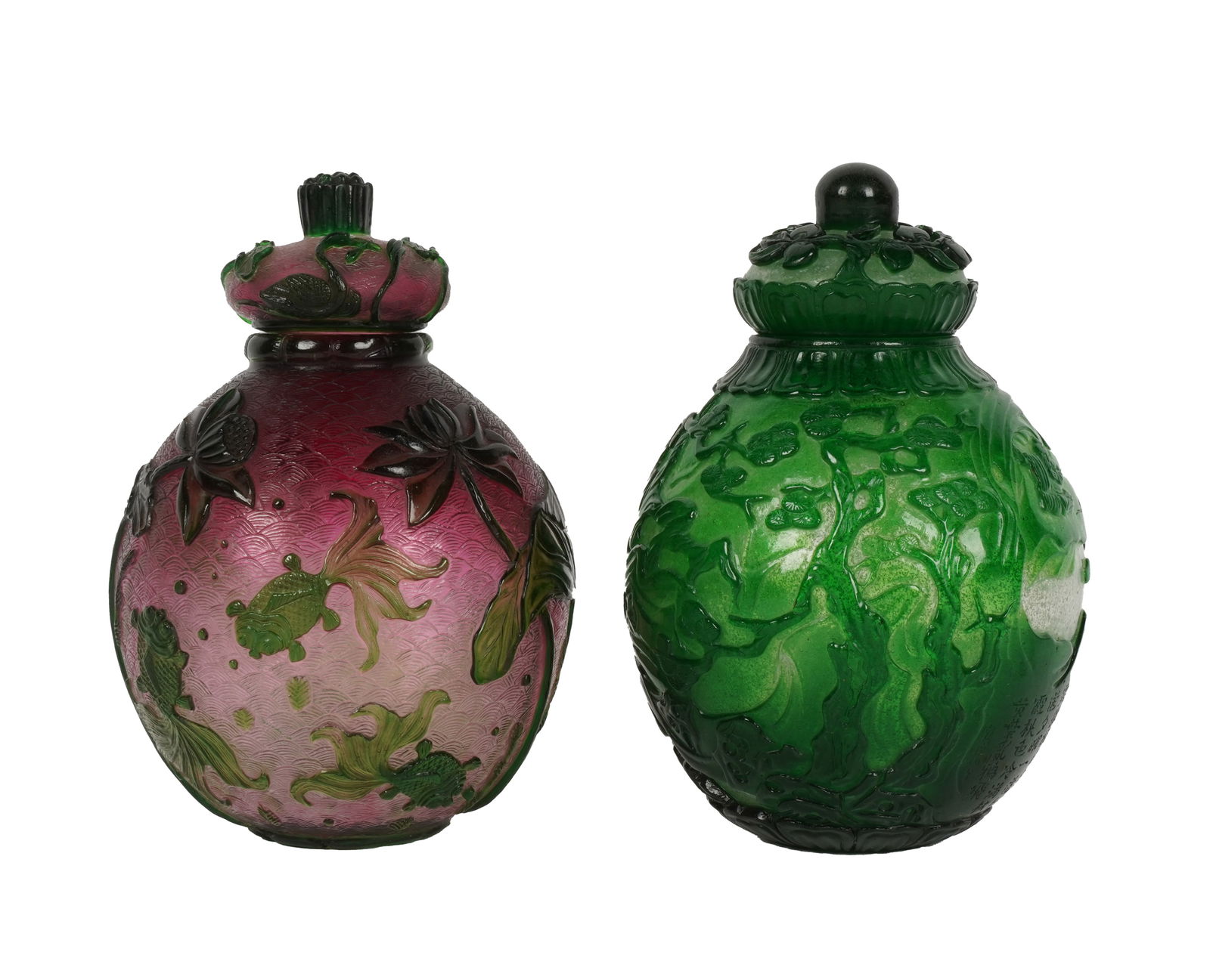 Two Chinese Peking Glass Jars (1 of 8)