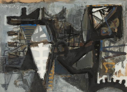 John Harrison Levee (1924-2017): Untitled: John Harrison Levee American 1924-2017 Untitled watercolor and gouache on paper 1953; signed and dated upper left 20 x 26 1/2 in. (50.8 x 67.3 cm.), Frame: 25 1/2 x 32 1/4 in. (64.8 x 81.9 cm.)