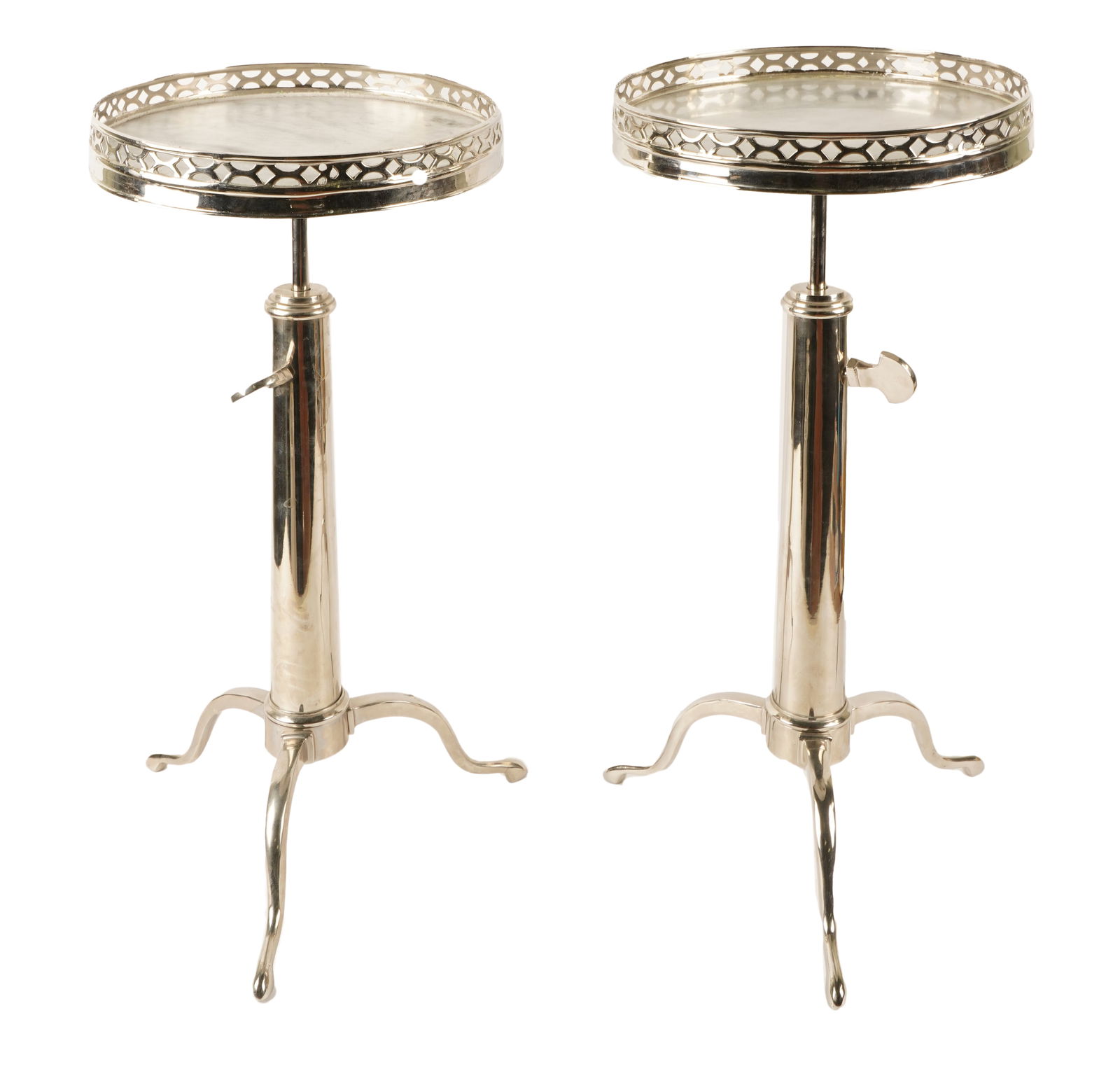 Pair of French Silvered Metal Gueridons (1 of 10)