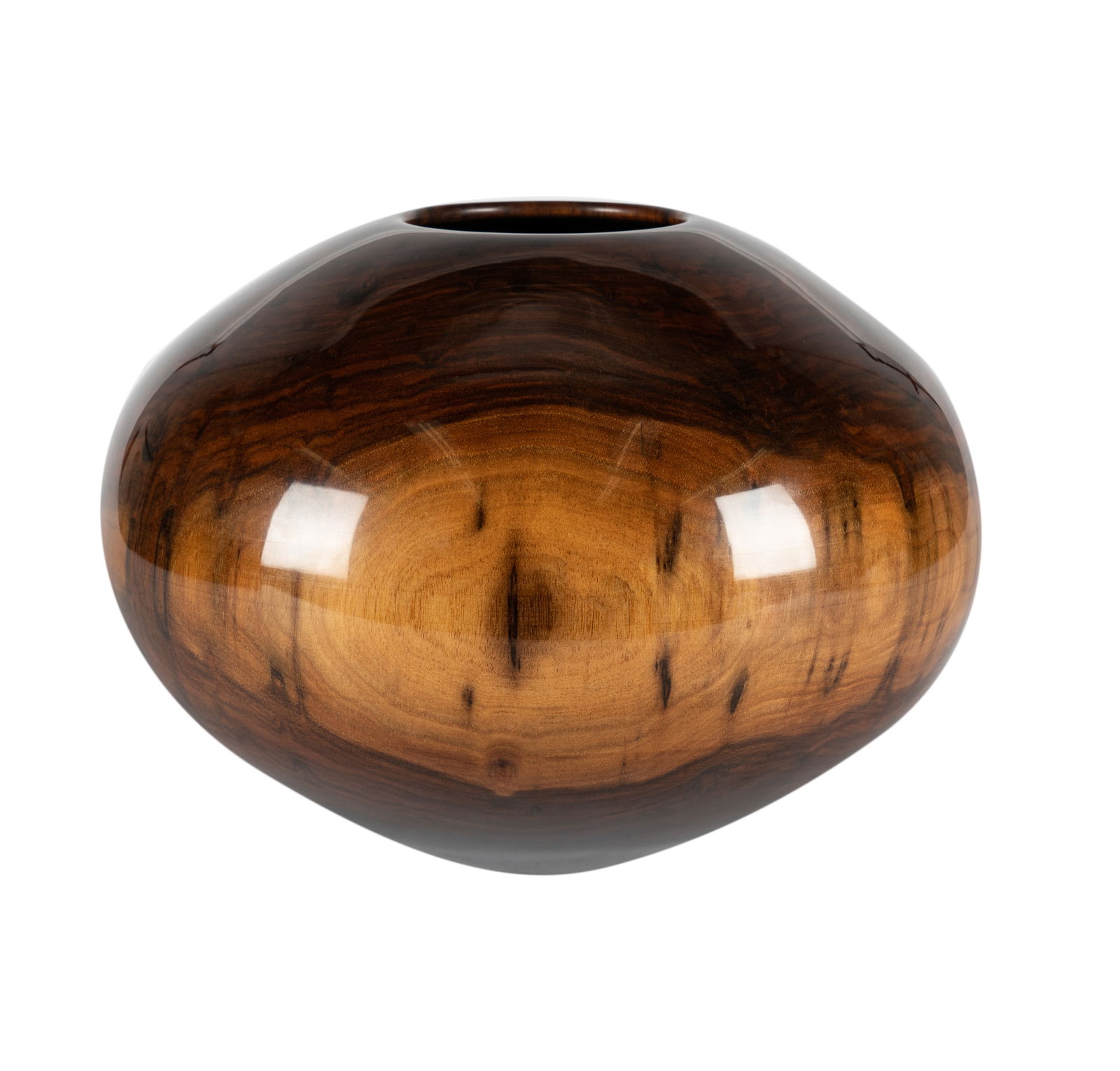 Matt Moulthrop (B. 1977): Turned Black Walnut Vessel: Atlanta, GA, 21st century; signed, inscribed "Black Walnut / Juglans Negra" and numbered "505-086]" to underside 8 3/4 x 12 in. (22.2 x 30.5 cm.)