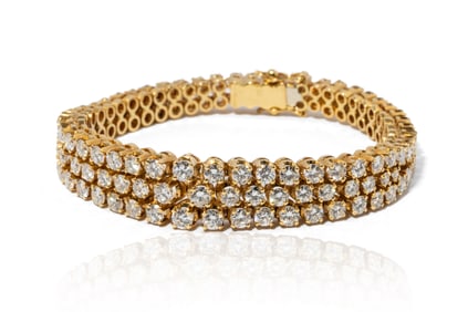 18 Karat Yellow Gold Flexible Diamond Bracelet