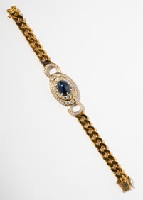 Gucci 18 Karat Yellow Gold, Diamond and Sapphire Bracelet