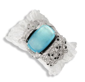 Cartier Aquamarine, Diamond and Multi-Gem 'Panthere De Cartier' Bracelet