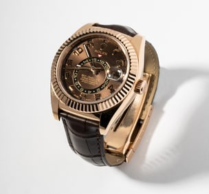 Rolex Sky-Dweller, 18 Karat Rose Gold with Chocolate Dial Watch