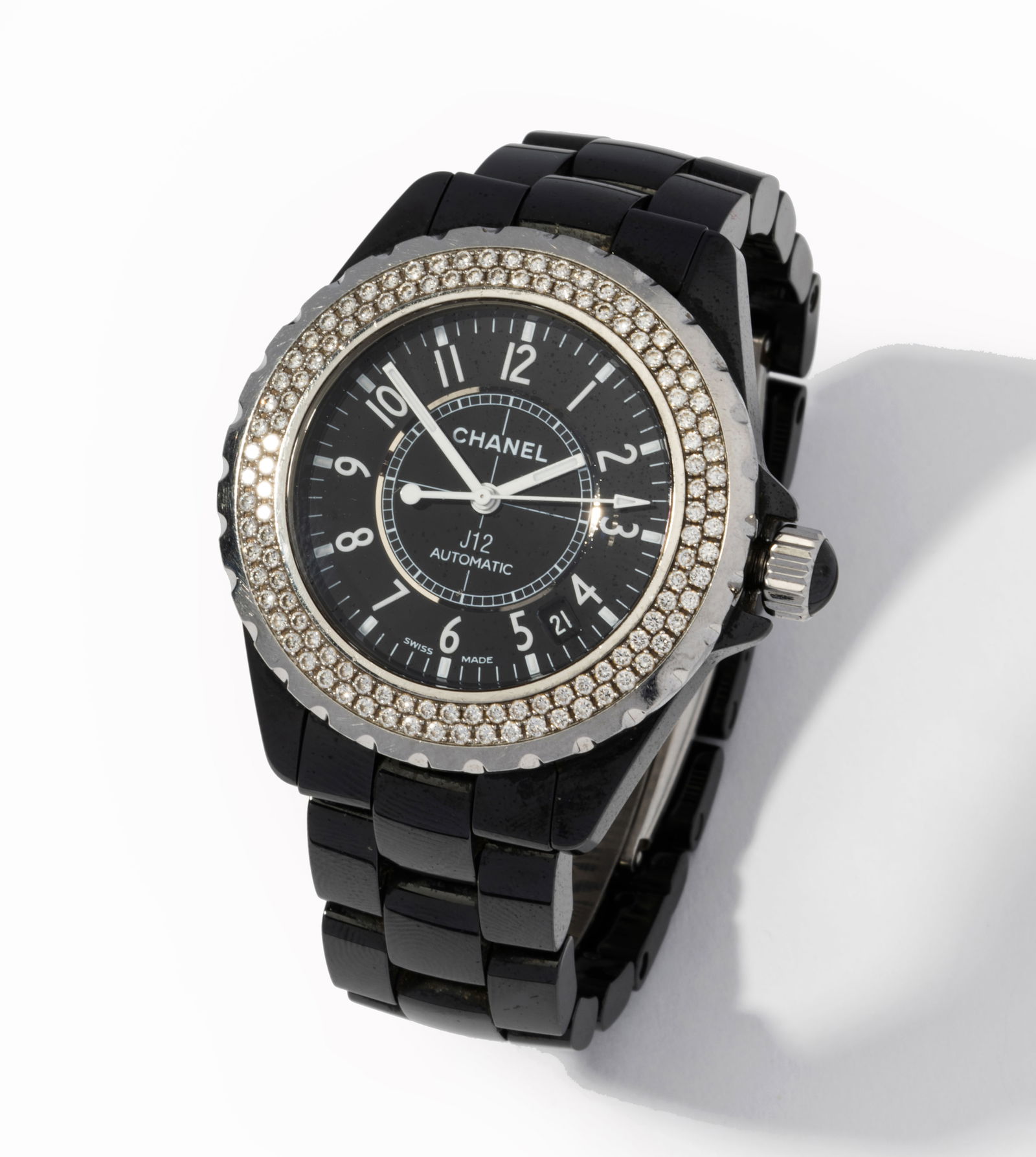 Chanel Black Ceramic and Diamond Automatic J12 Wristwatch (1 of 10)