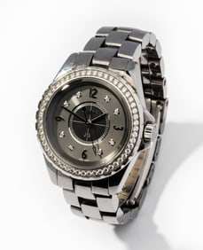 Chanel Gray Titanium Ceramic and Diamond J12 Chromatic Quartz Wristwatch
