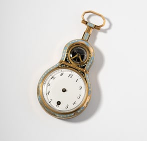 14 Karat Yellow Gold and Enamel Pocket Watch