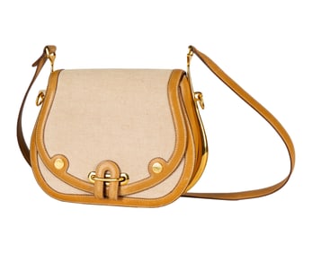 Hermes Natural Chamonix Leather and Toile Passe Guide Bag