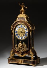 Regence-Style Gilt Bronze-Mounted Boulle Marquetry Mantel Clock